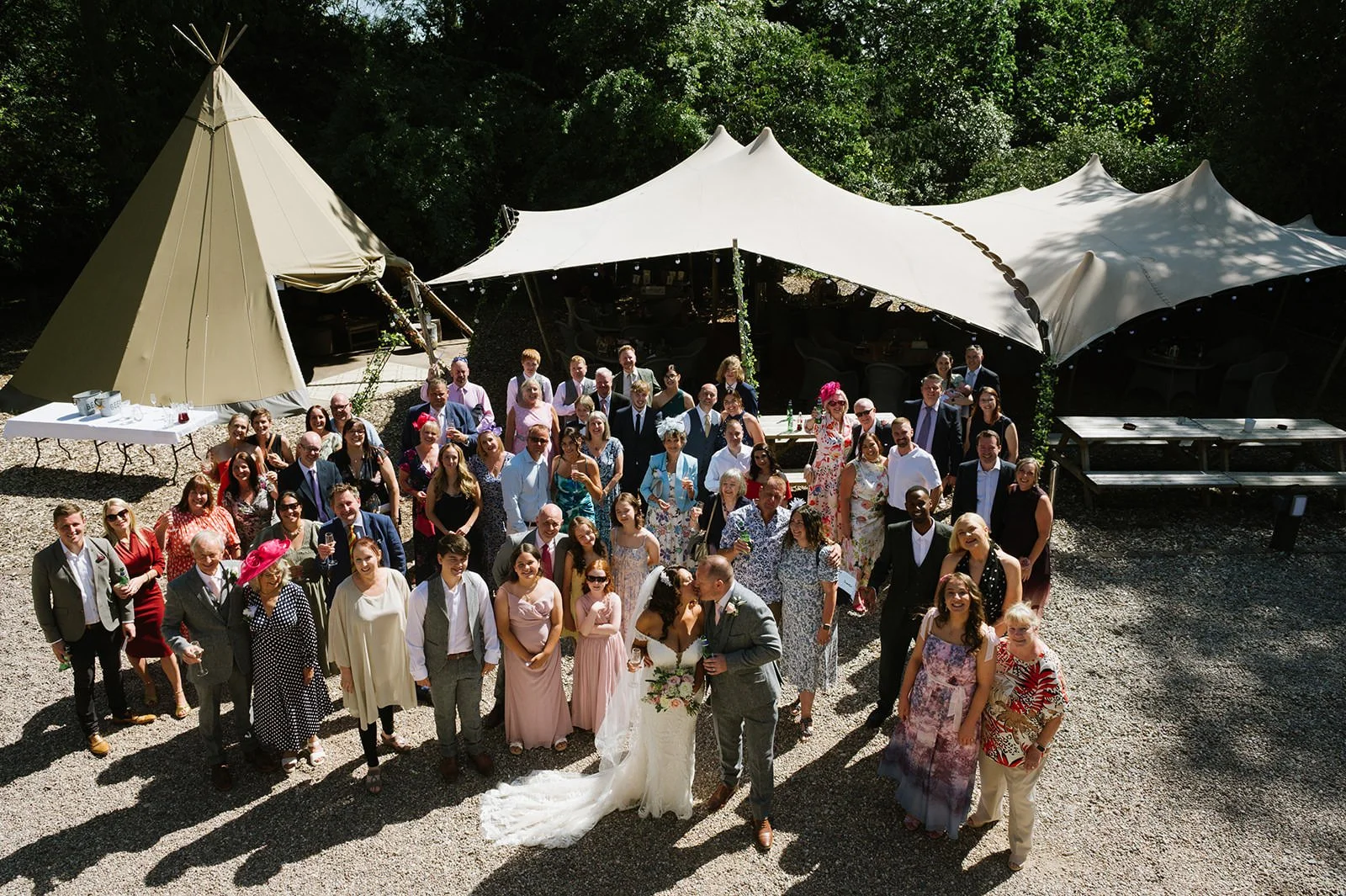 Full group photo at Old Rectory House wedding reception