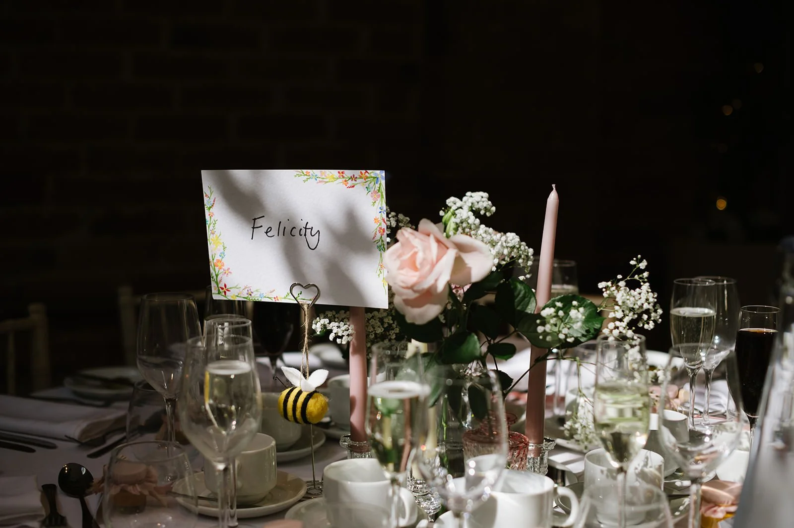 Honey wedding favours inspired by Bumble love story