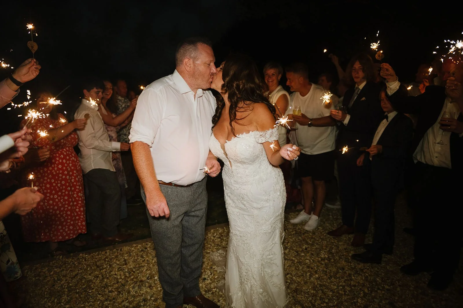 Sparkler moment at Old Rectory House wedding