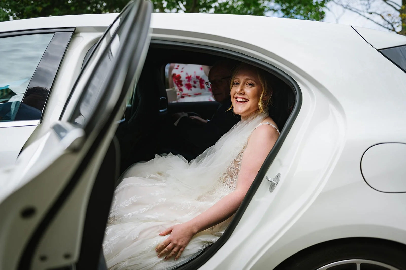 Bride arriving at St John the Baptist Church Leicester