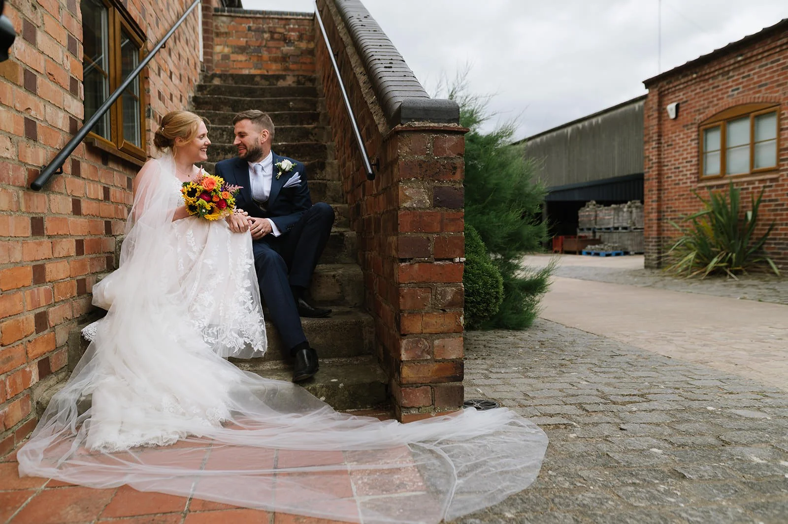 Couple portraits at Norton Fields Barn Warwickshire