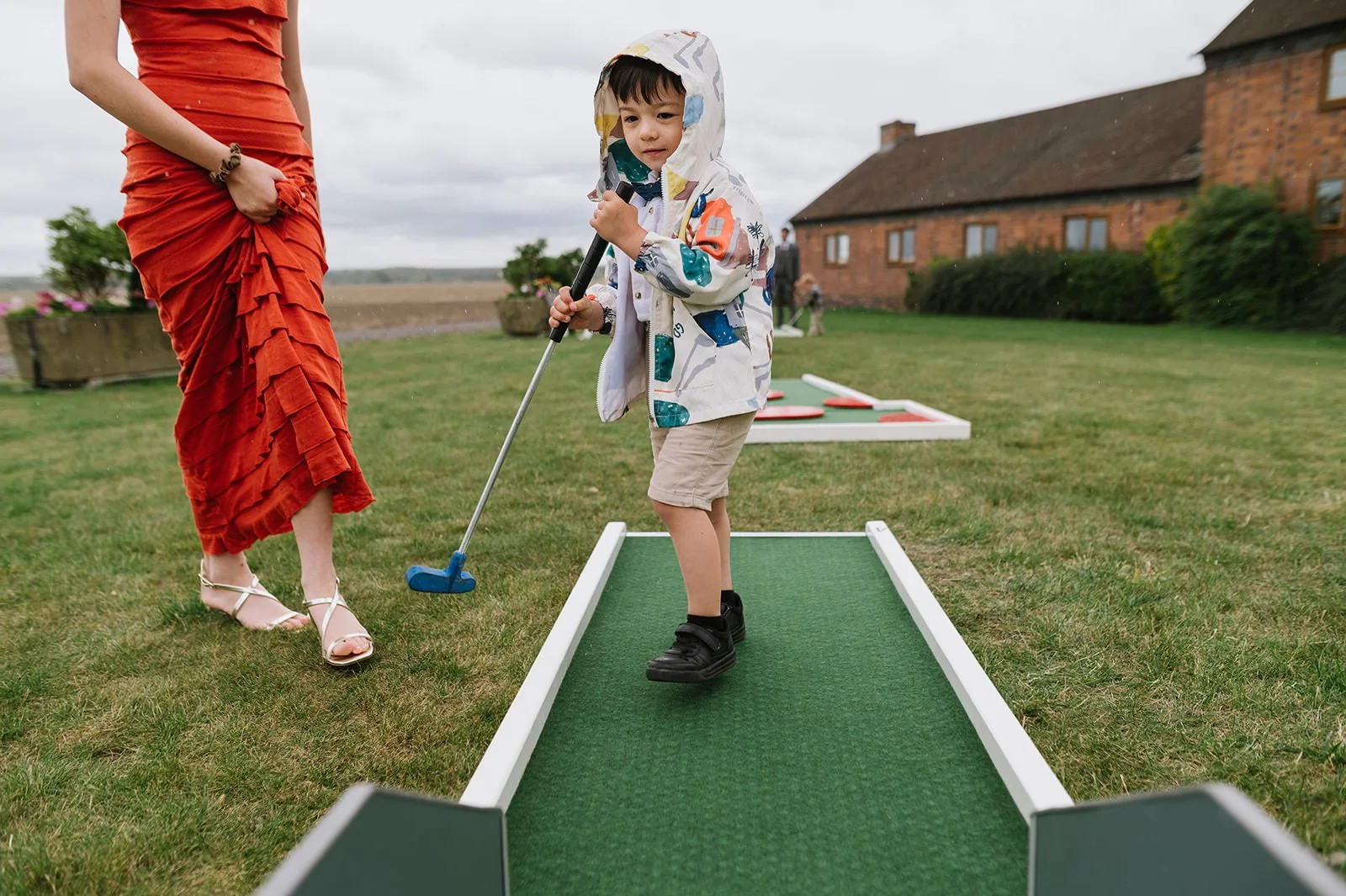 Garden games at barn wedding in Atherstone