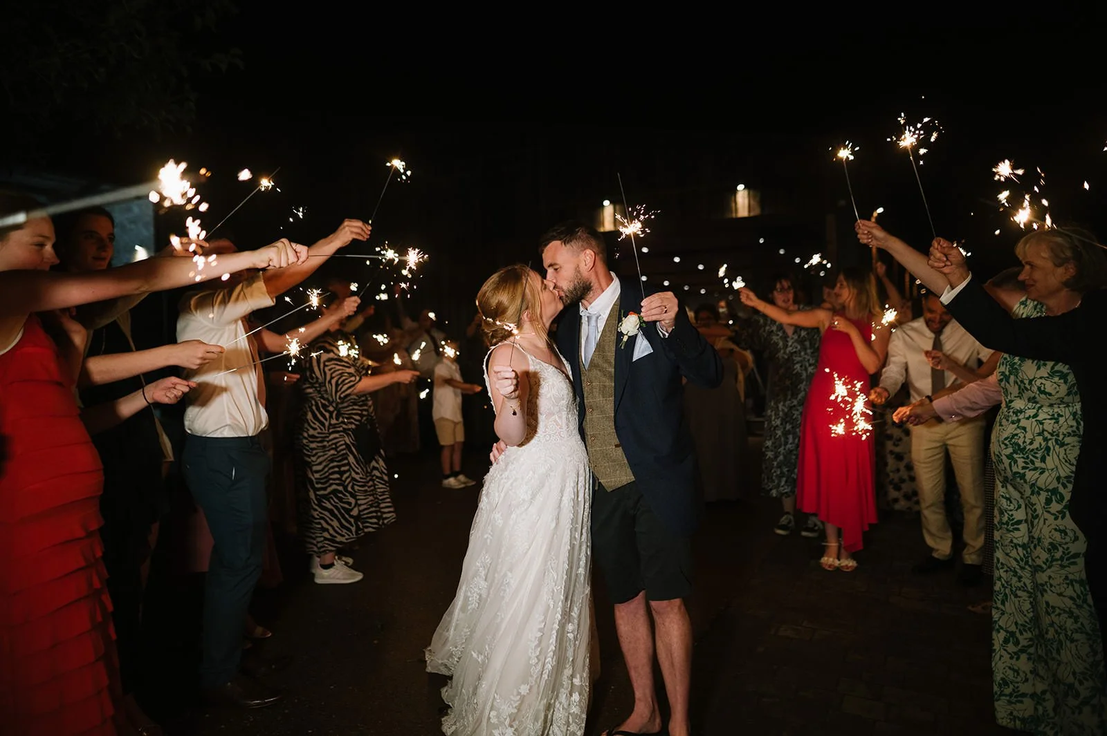 Sparkler exit at Atherstone wedding venue