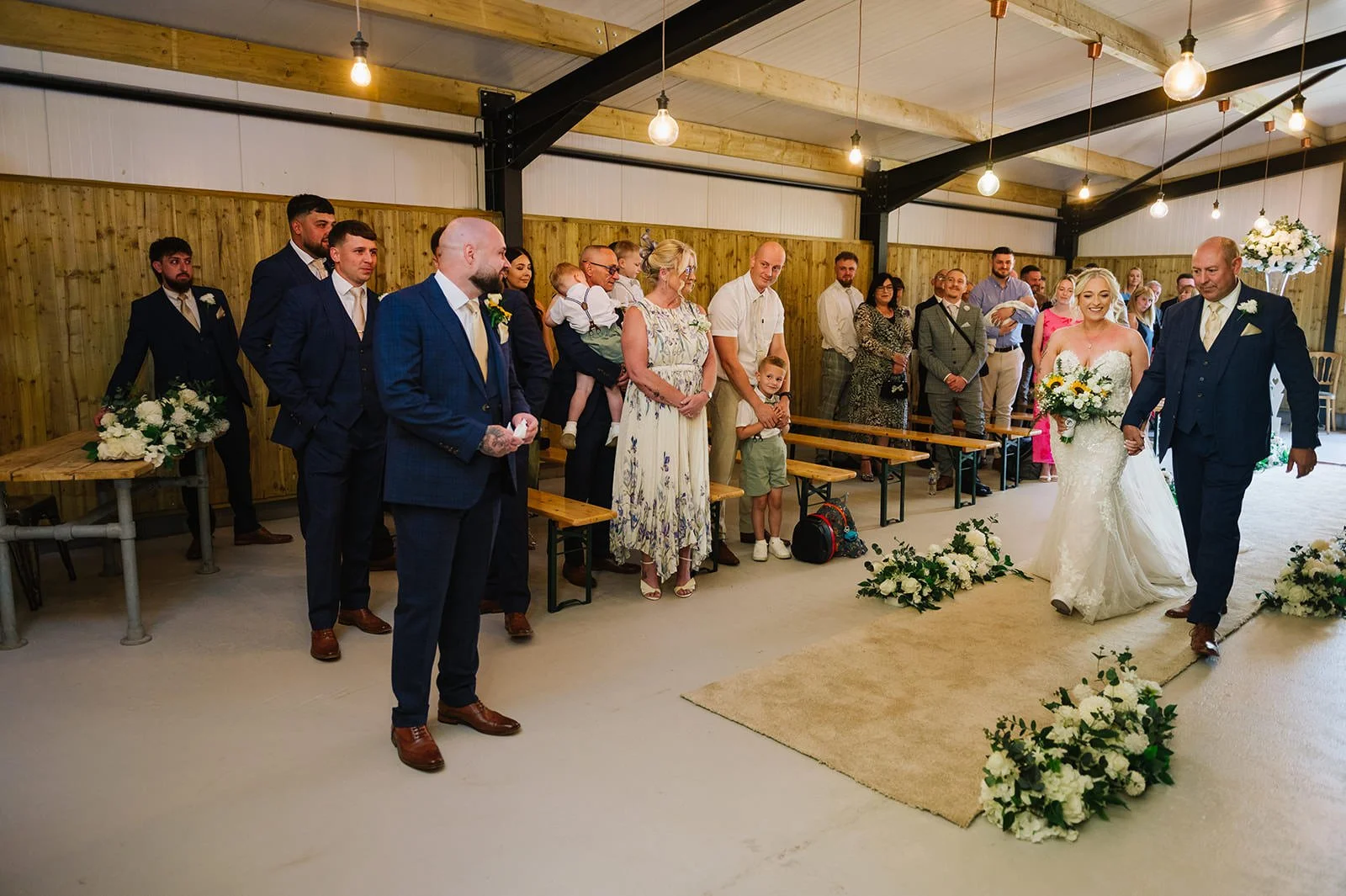 wedding ceremony at Bilston Brook Barn