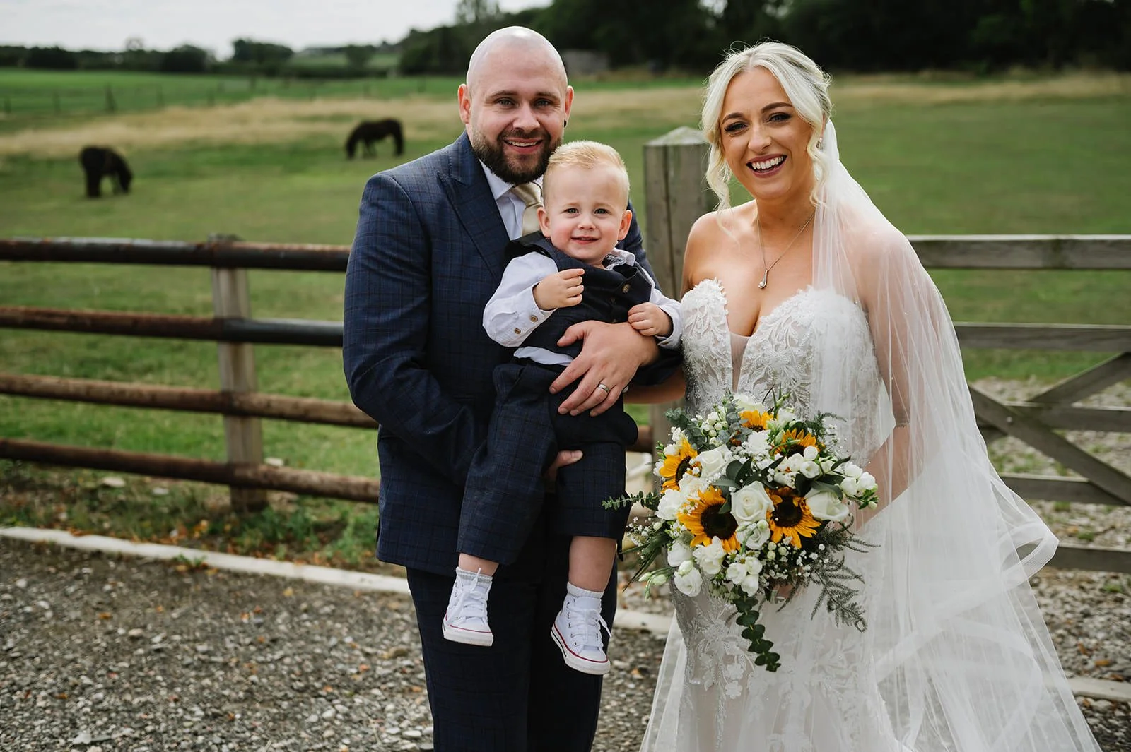 Family portraits with toddler at Bilston Brook Barn