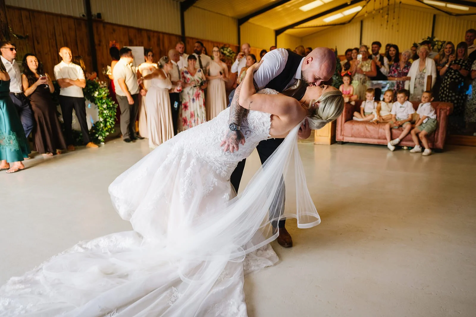 First dance at Bilston Brook Barn wedding reception