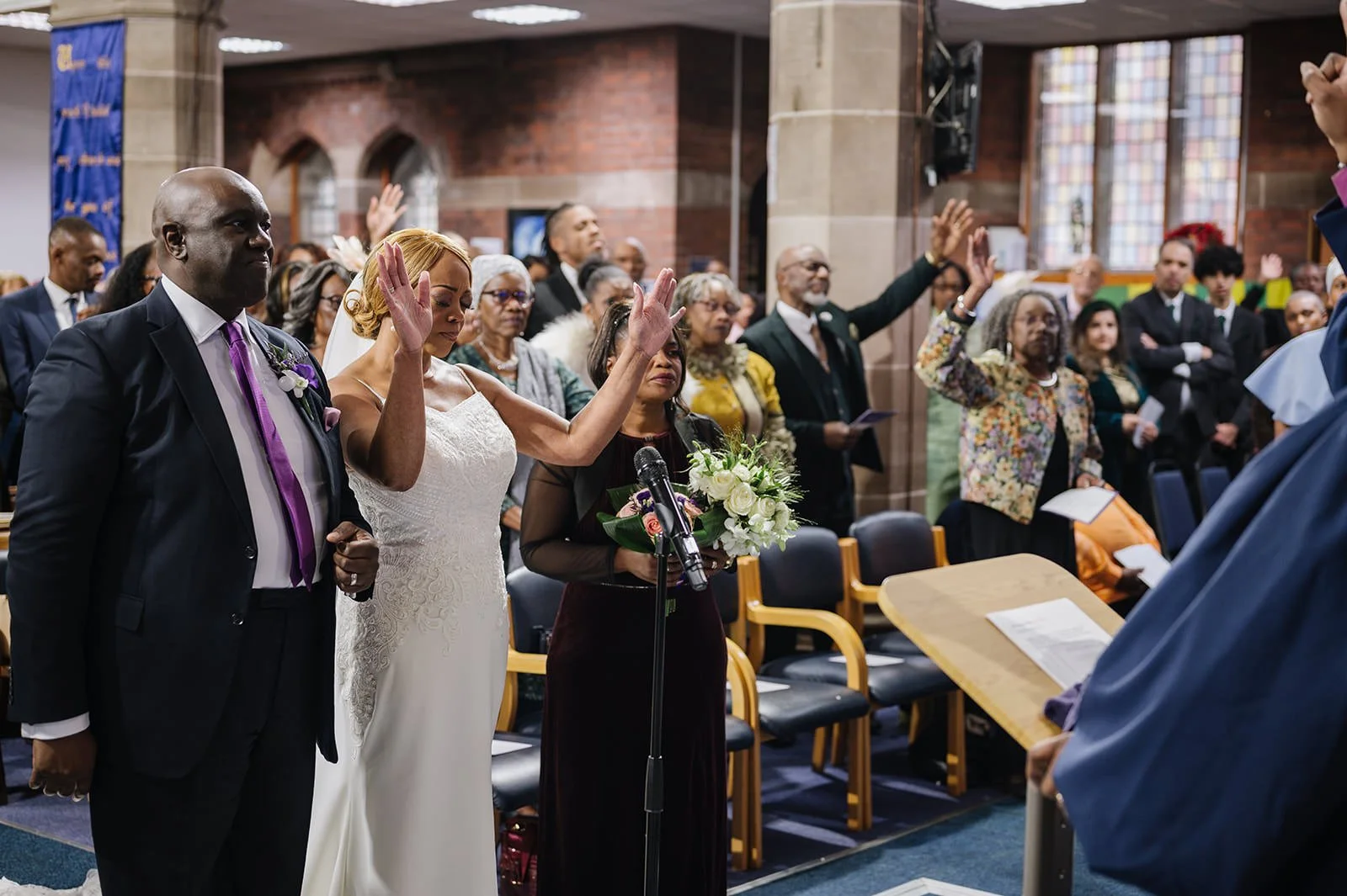 Worship during Birmingham church wedding