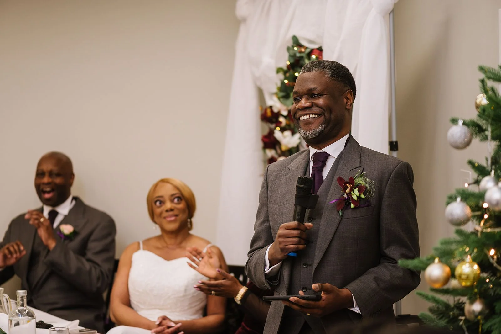 Speeches during Birmingham wedding reception