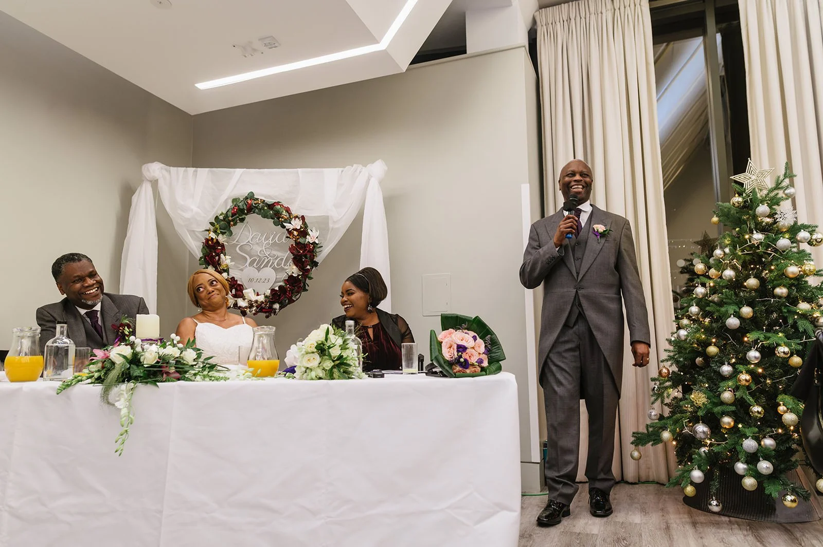 Speeches during Birmingham wedding reception