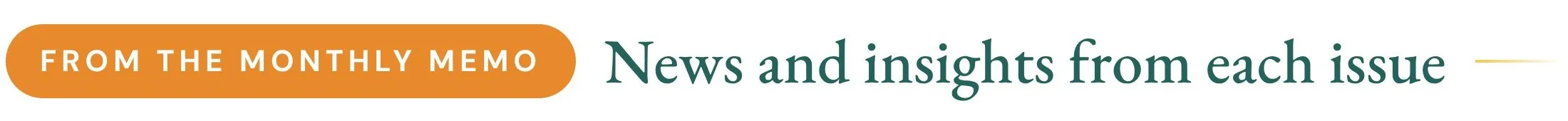 From the Memo Nows and Insights from each issue