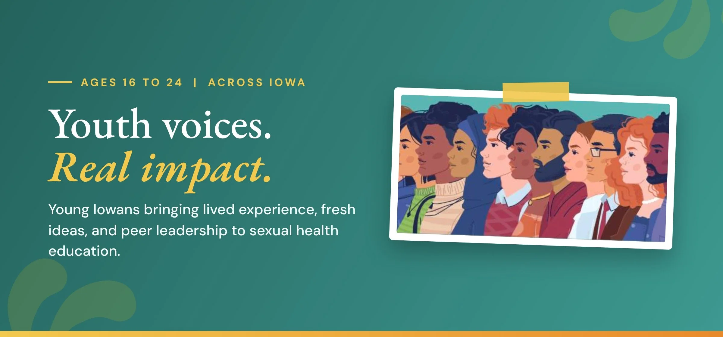 Youth Advisory Cohort. Young Iowans shaping healthier futures. EyesOpenIowa Youth Advisory Cohort for young Iowans ages 16 to 24. Youth voices, real impact.