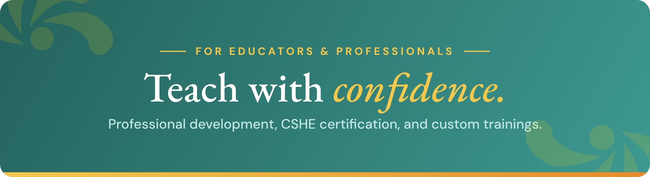 For educators and professionals. Raising the standard for sex education. Inclusive, research-based trainings and CSHE certification. Photo of an EyesOpenIowa training.