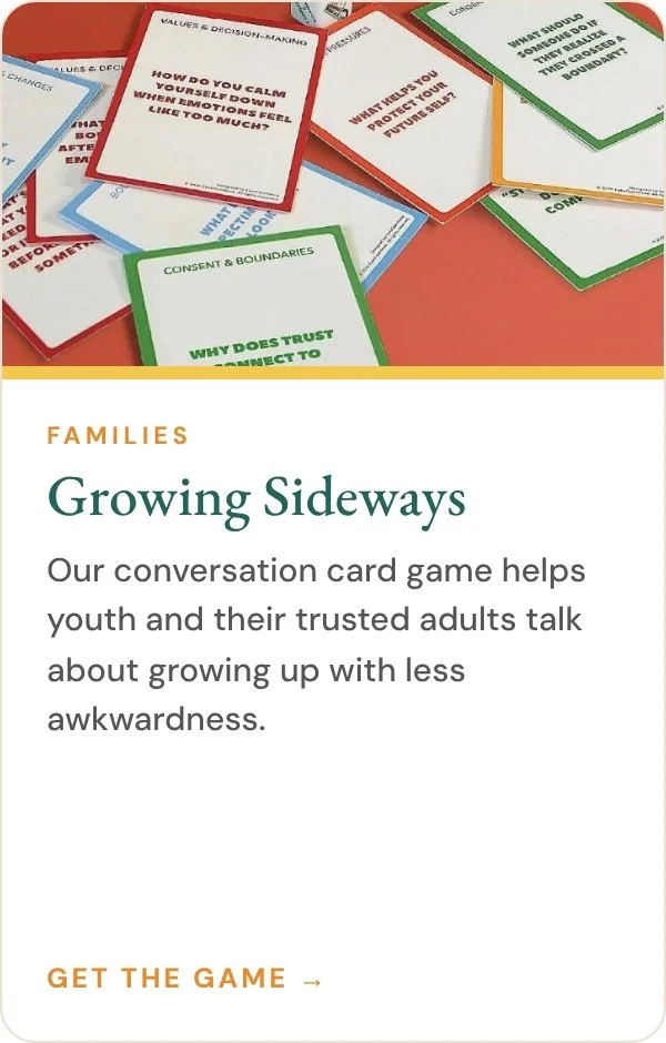 Growing Sideways conversation card game