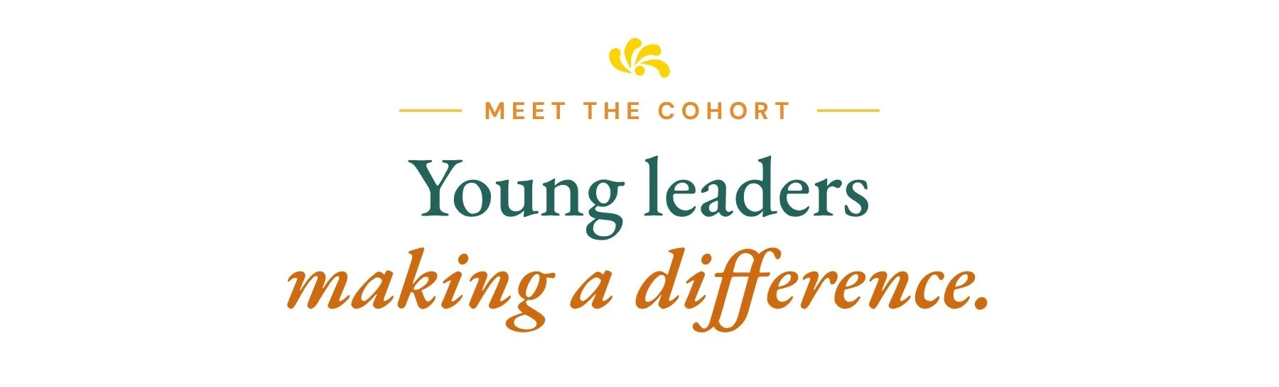 eet the cohort: young leaders making a difference.