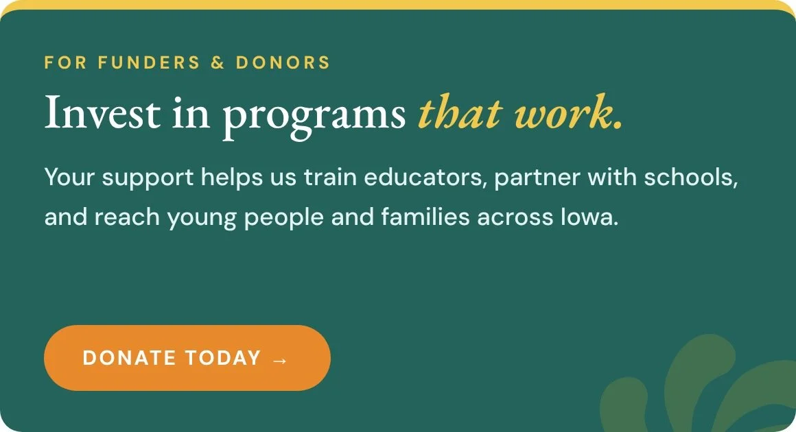 Invest in programs that work. Donate to support EyesOpenIowa.