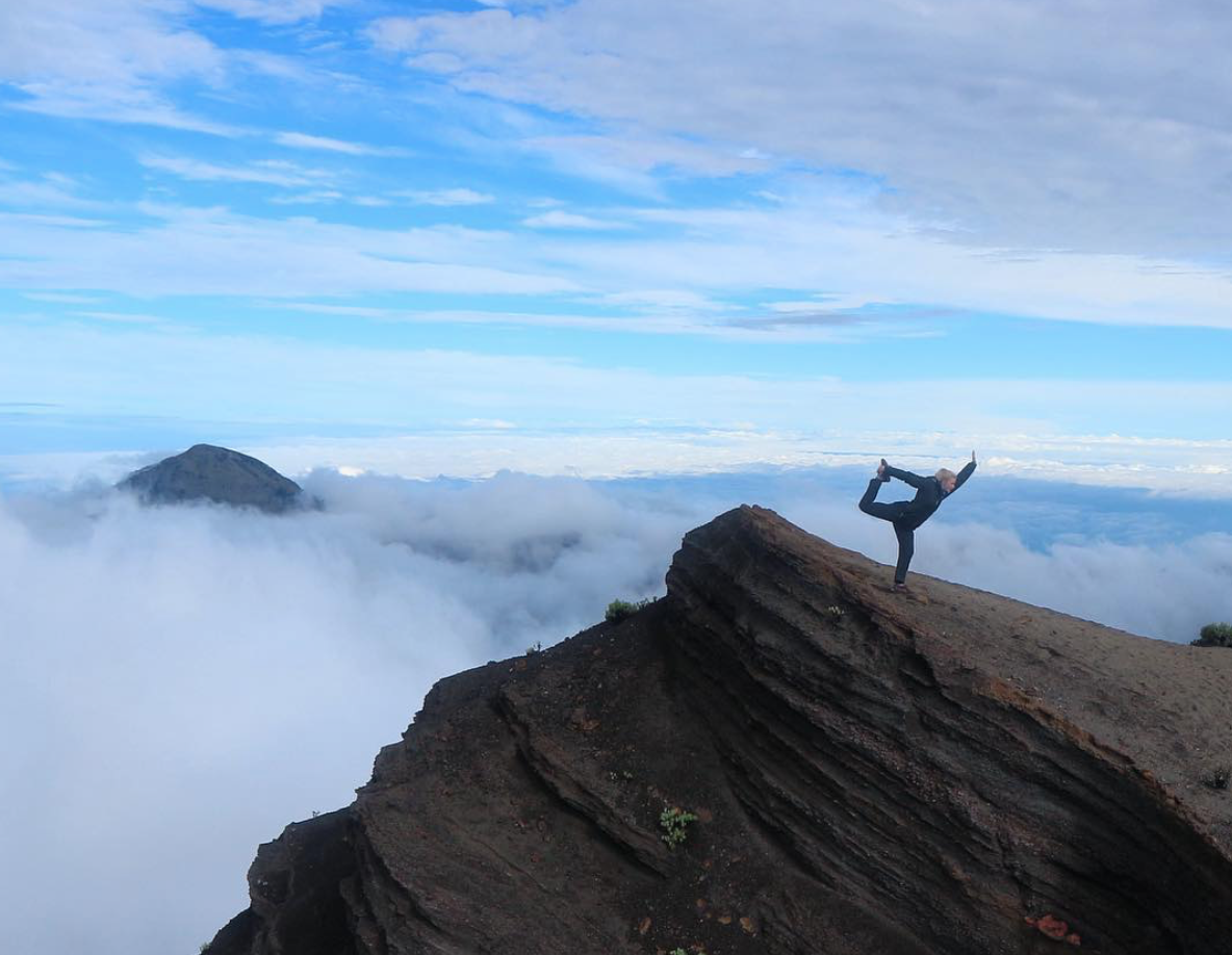 Dancing at the top of Mt. Rinjani - Lombok, Indonesia