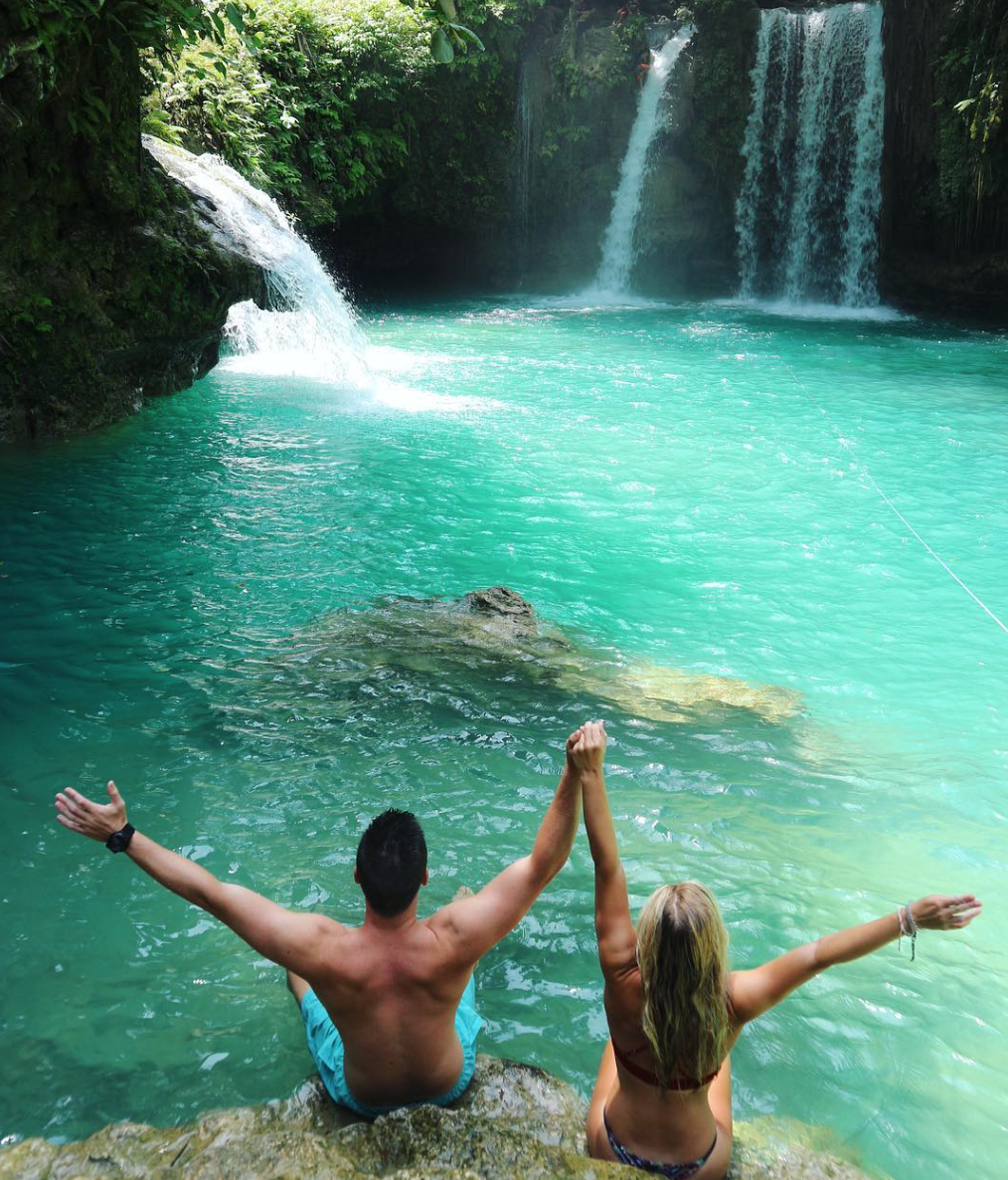 Adventuring at Kawasan Falls, Cebu, Philippines