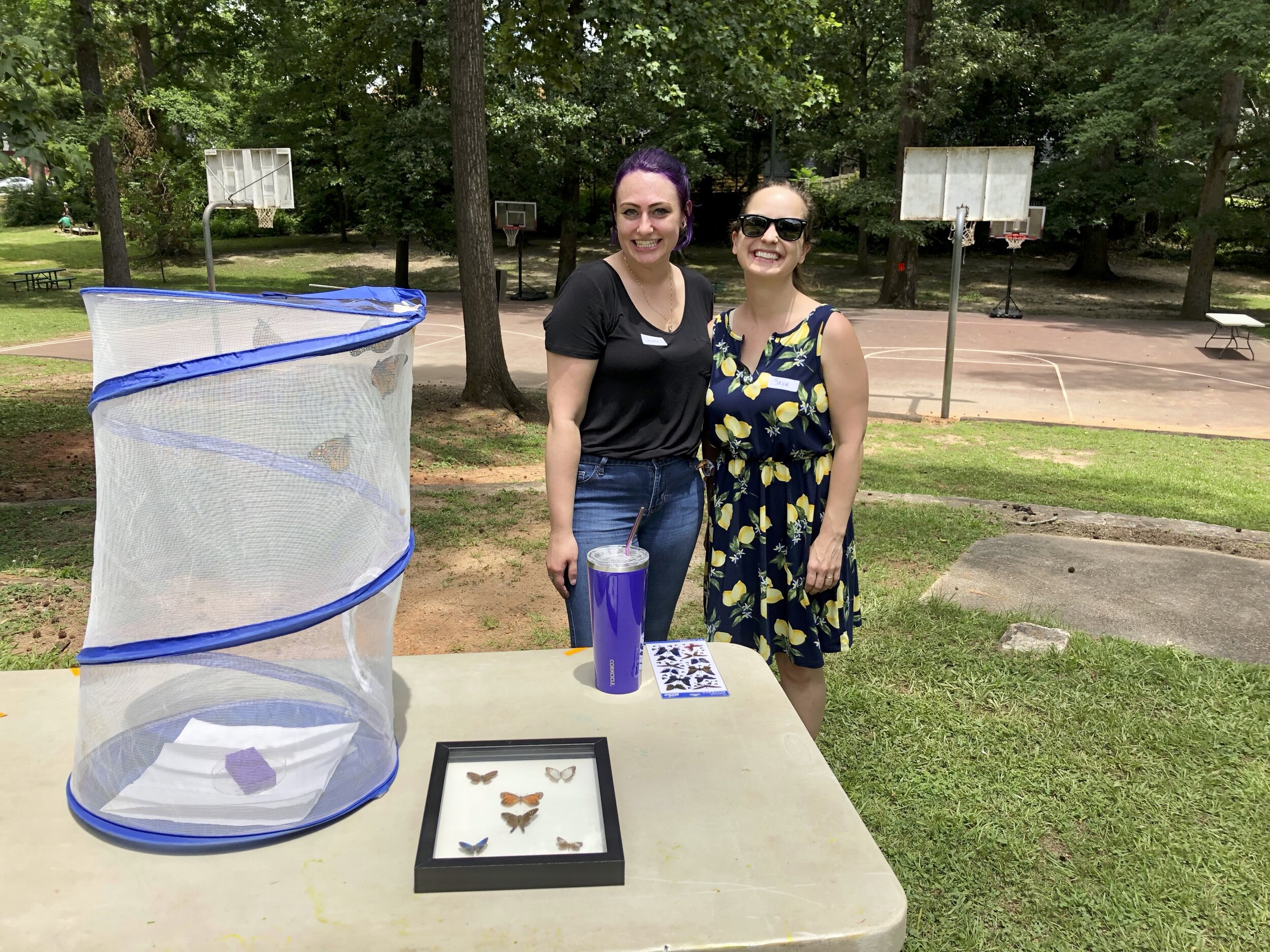 Lauren and Skye with the butterflies