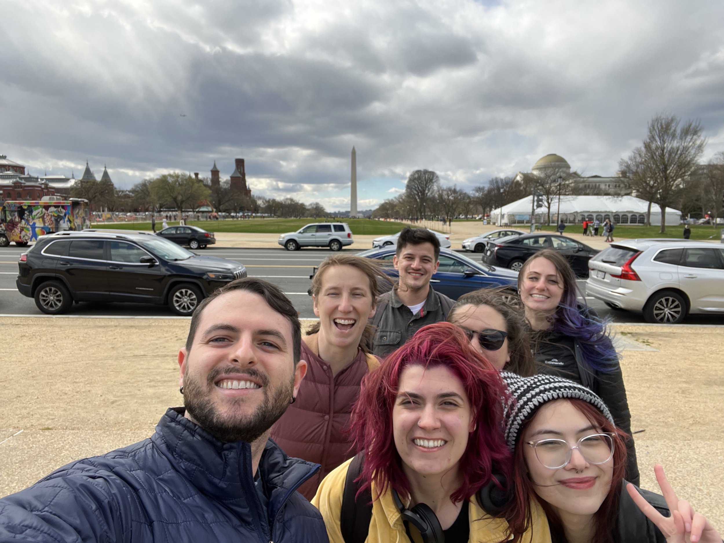 The gang visits the Washington Monument on a windy day TAGC 2024
