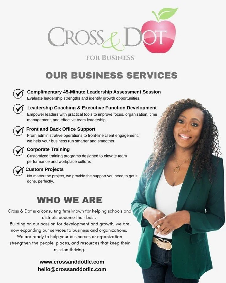 Happy New Year! 

🍏An Exciting Announcement from Cross &amp; Dot, LLC!🍏

For years, Cross &amp; Dot, LLC has partnered with schools and districts to help leaders solve complex challenges with clarity, strategy, and purpose. Today, we&rsquo;re proud