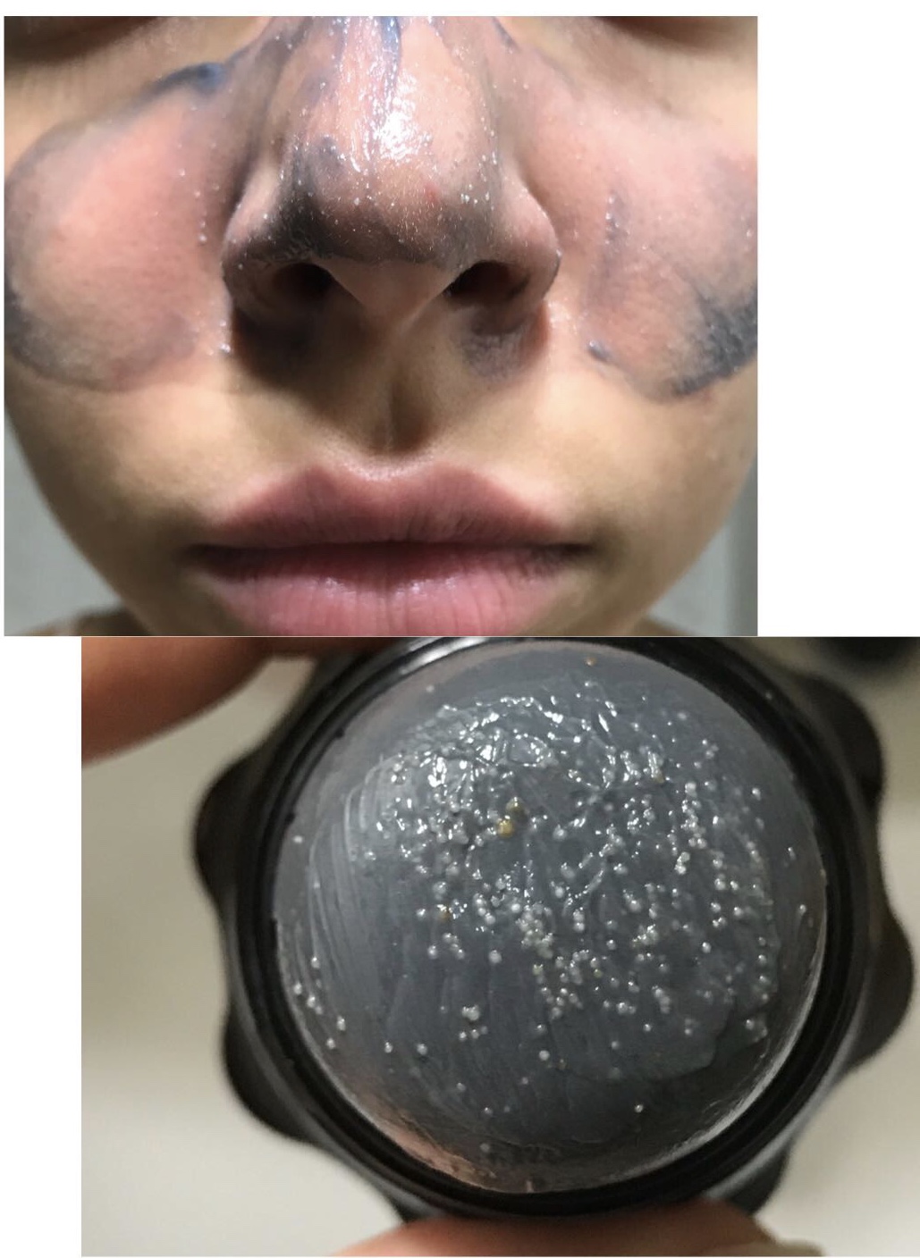 You need to run off the top layer of the product to get to the little white bumps that are the exfoliators.