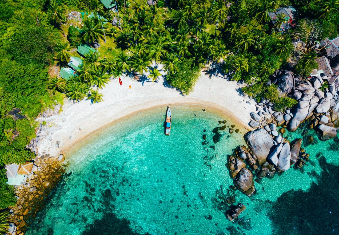 Aerial view of koh tao beach