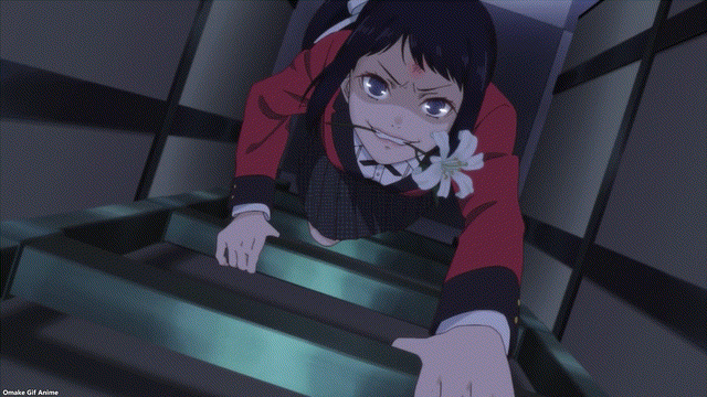 Omake Gif Anime - Kakegurui XX - Episode 10 - Sayaka Climbs Ladder.gif