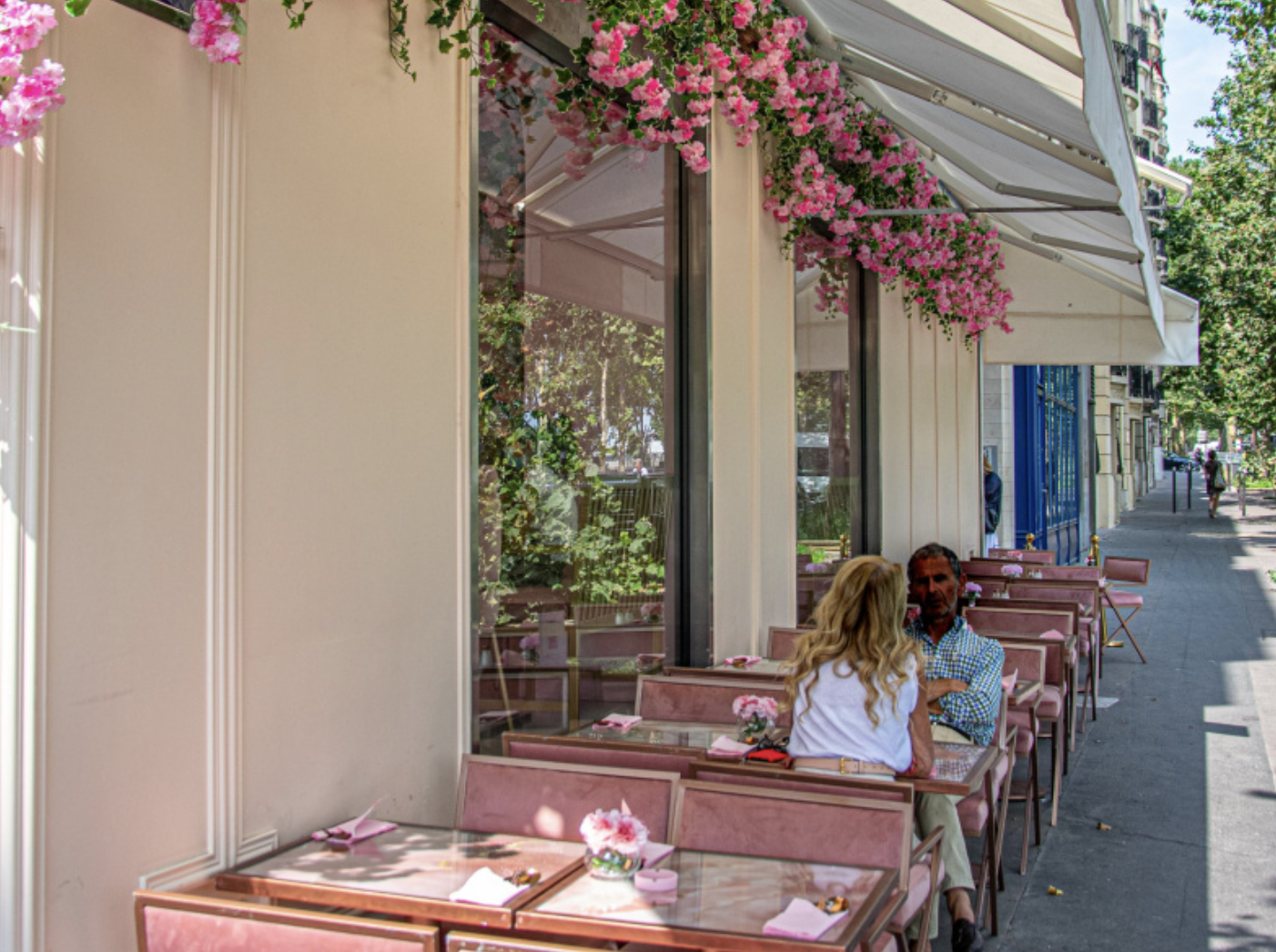 Pinky bloom restaurant terrace area