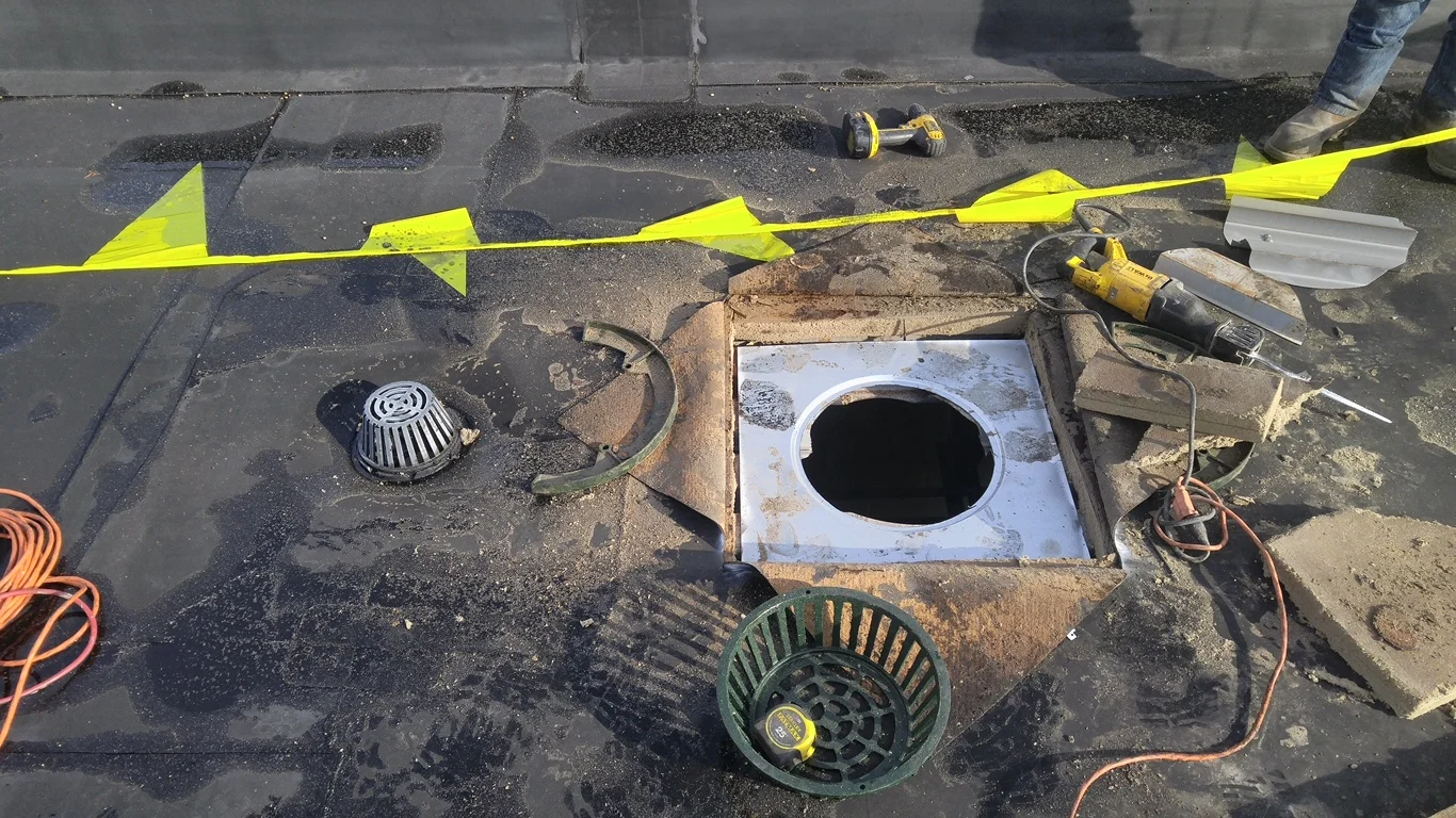 Various Roof Drain Installations 