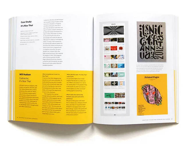 The book offers side-by-side comparisons of organizations’ print and digital media.