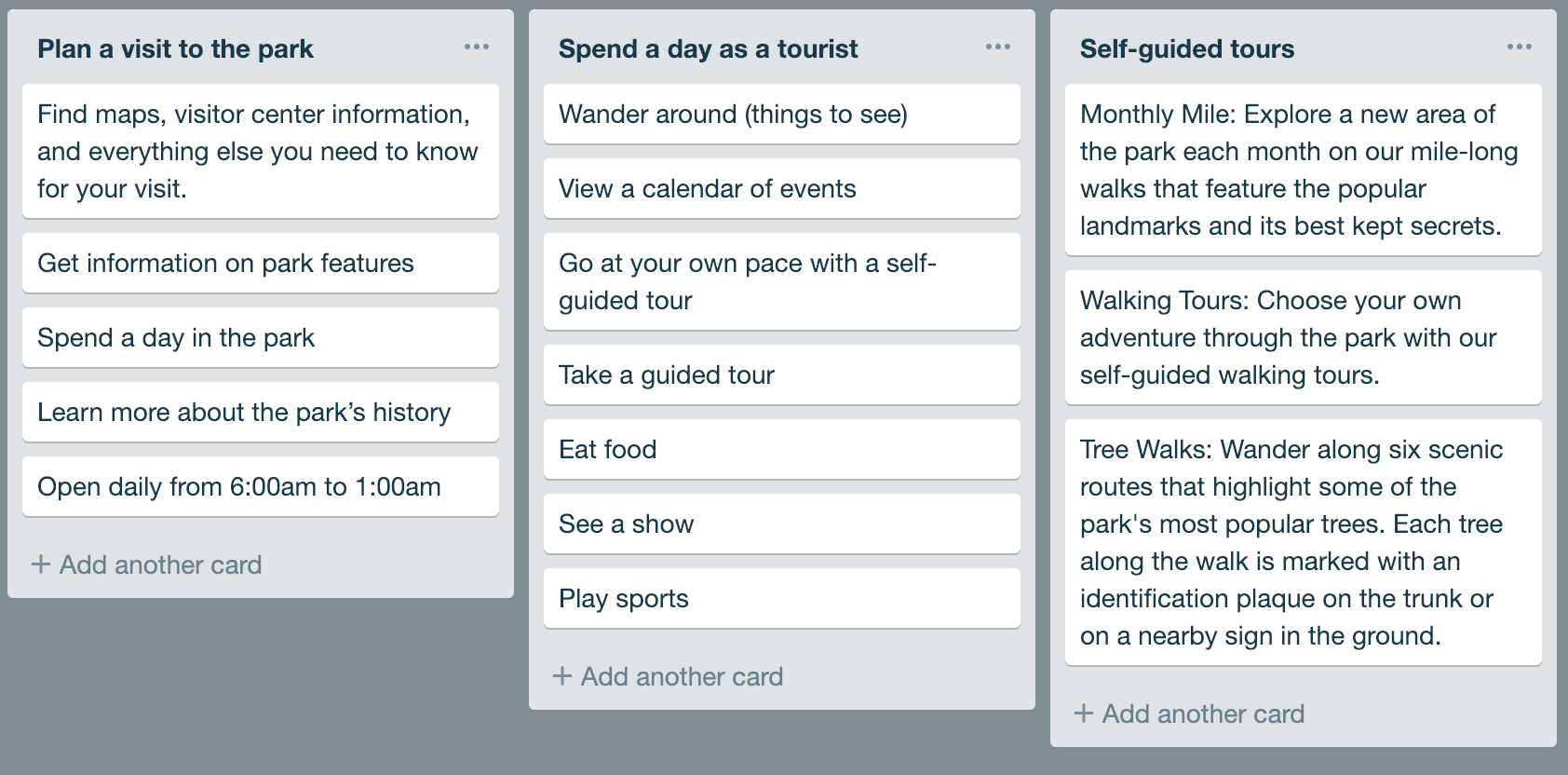 Example of a kanban test, from “User Test Content Before You Start Design.”