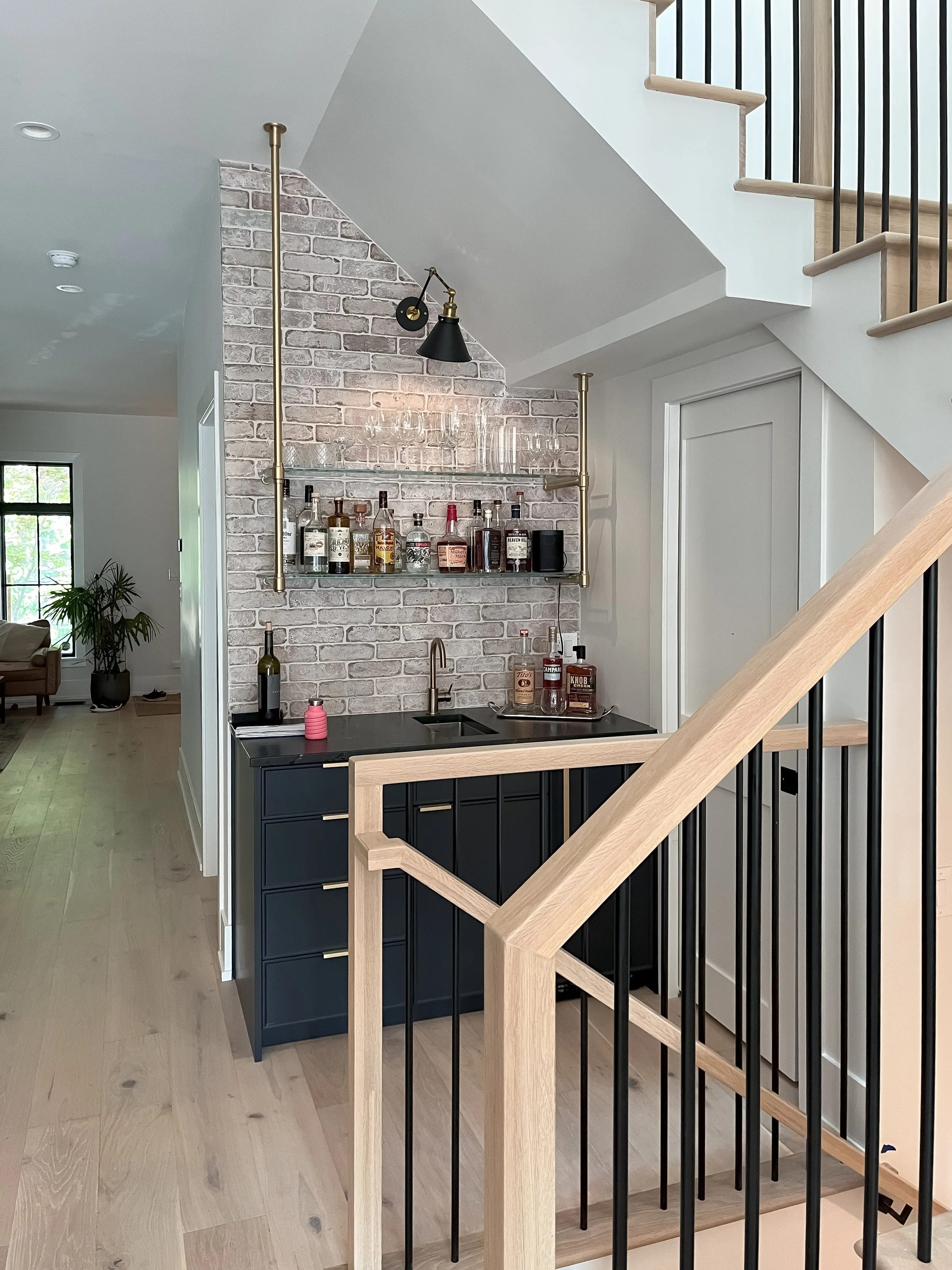The new stair and bar area of the project on Hoyne Ave. in Roscoe Village