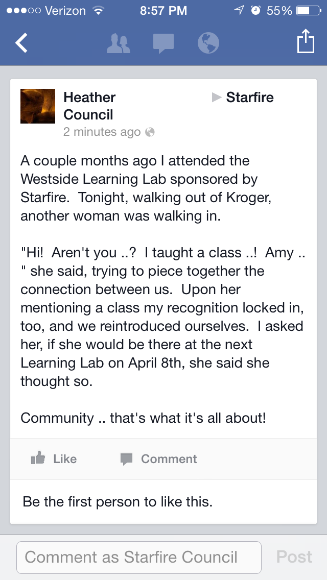 “Community…that’s what it’s all about!”