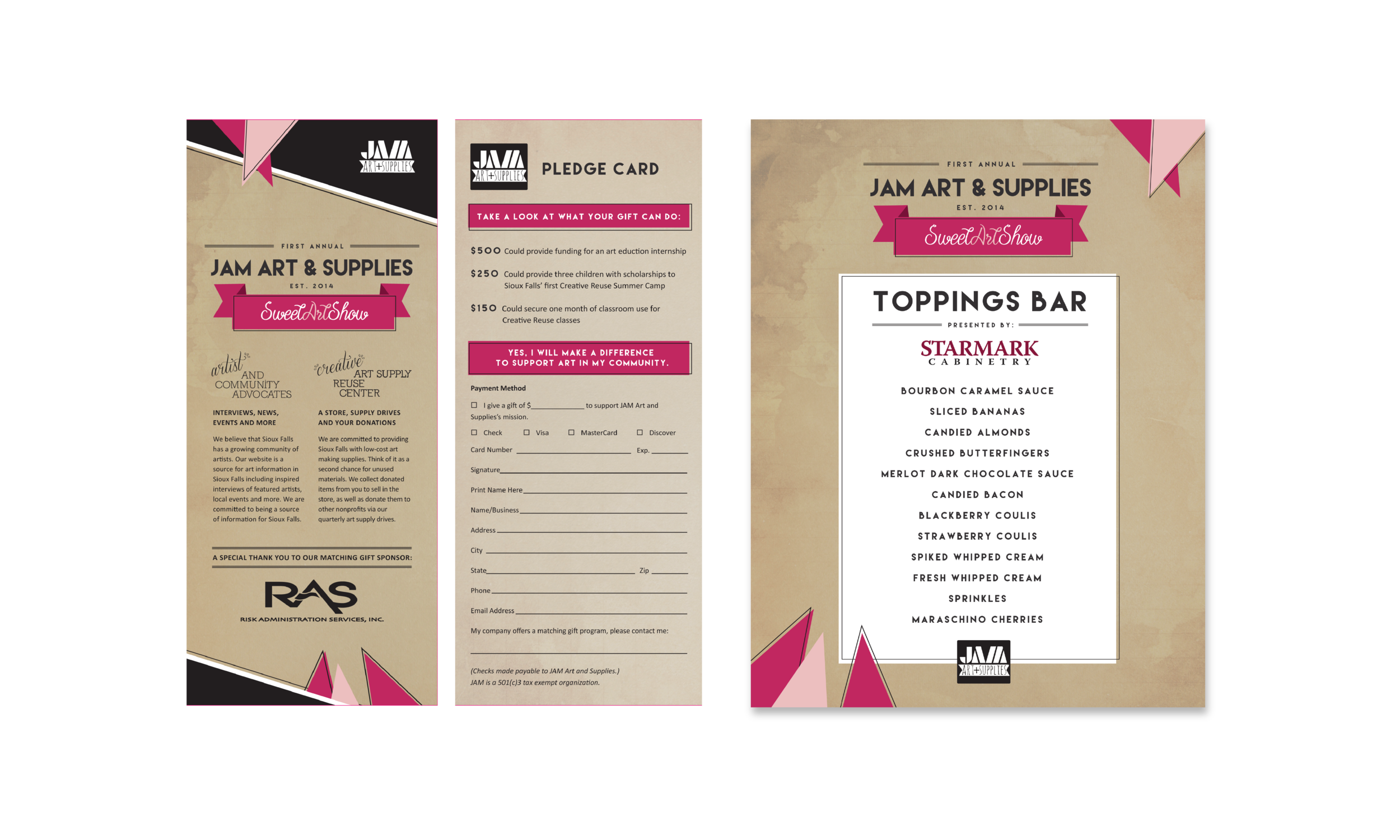 SWEET ART SHOW PLEDGE CARD + EVENT SIGNAGE