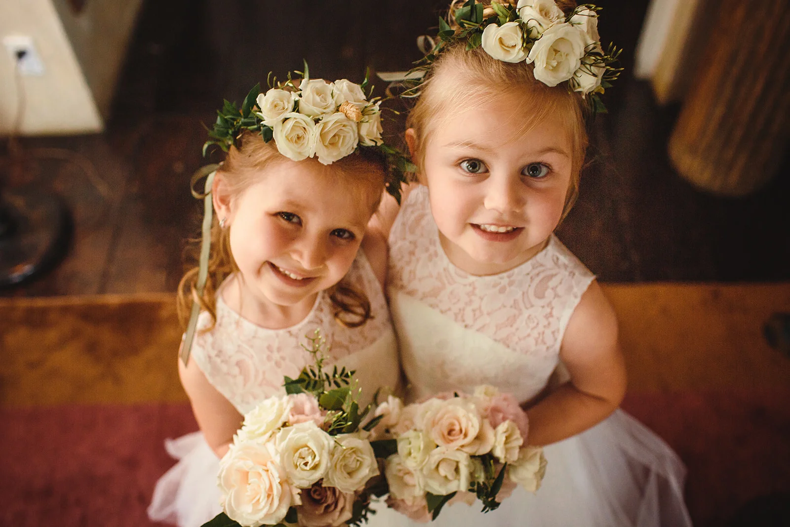 flower-girls-lace-dresses-floral-wreath