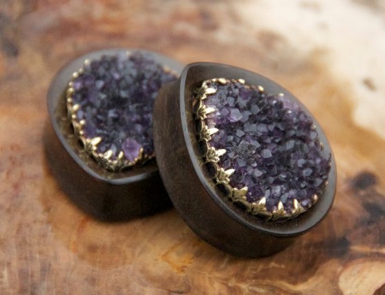 Amethyst Druzzy Teardrops