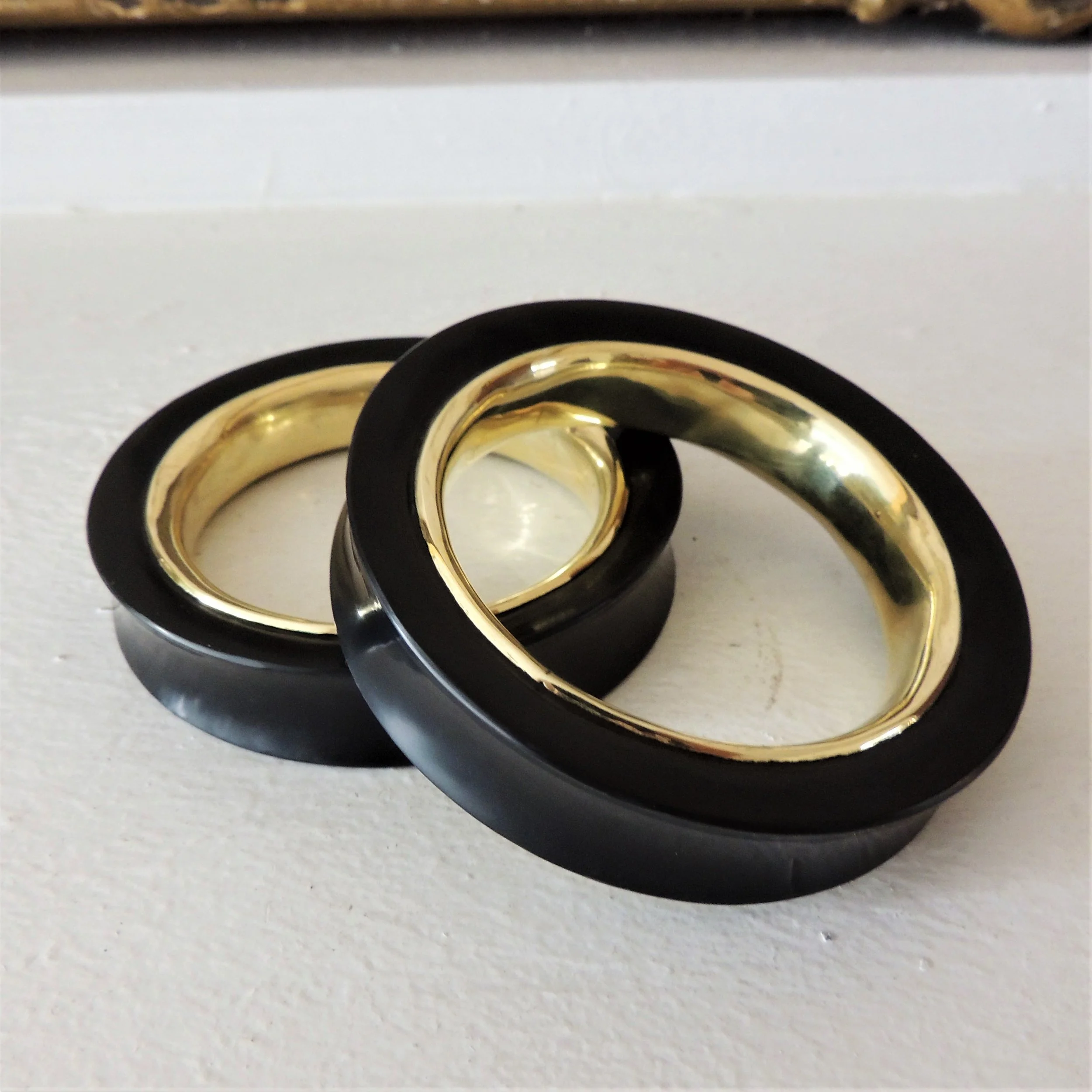 Delrin Plugs with Brass Edge