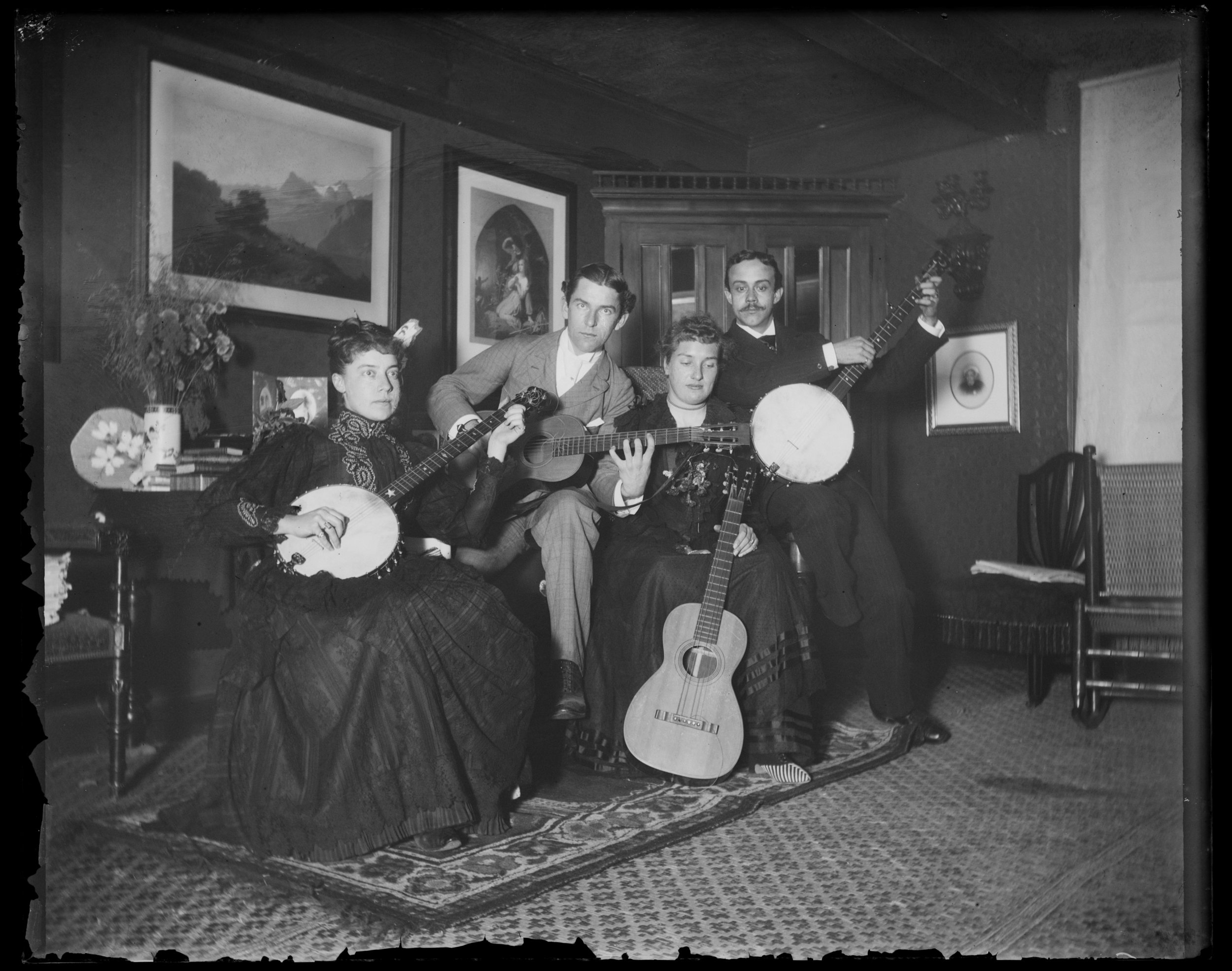 “Jack, Ben, Julia Bredt &amp; self,” in the middle parlor at Clear Comfort, October 21, 1890