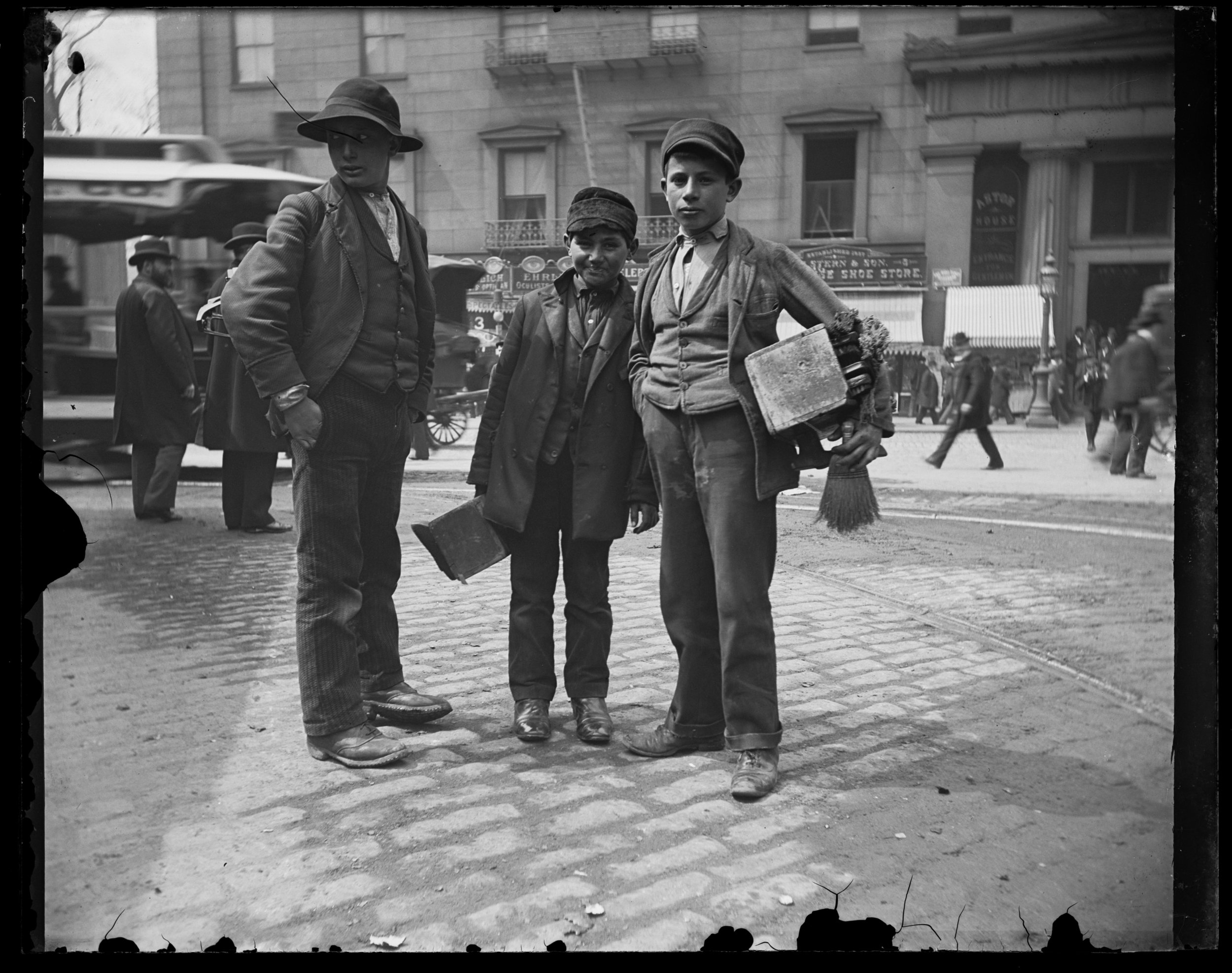 Three bootblacks, Manhattan, April 13, 1896