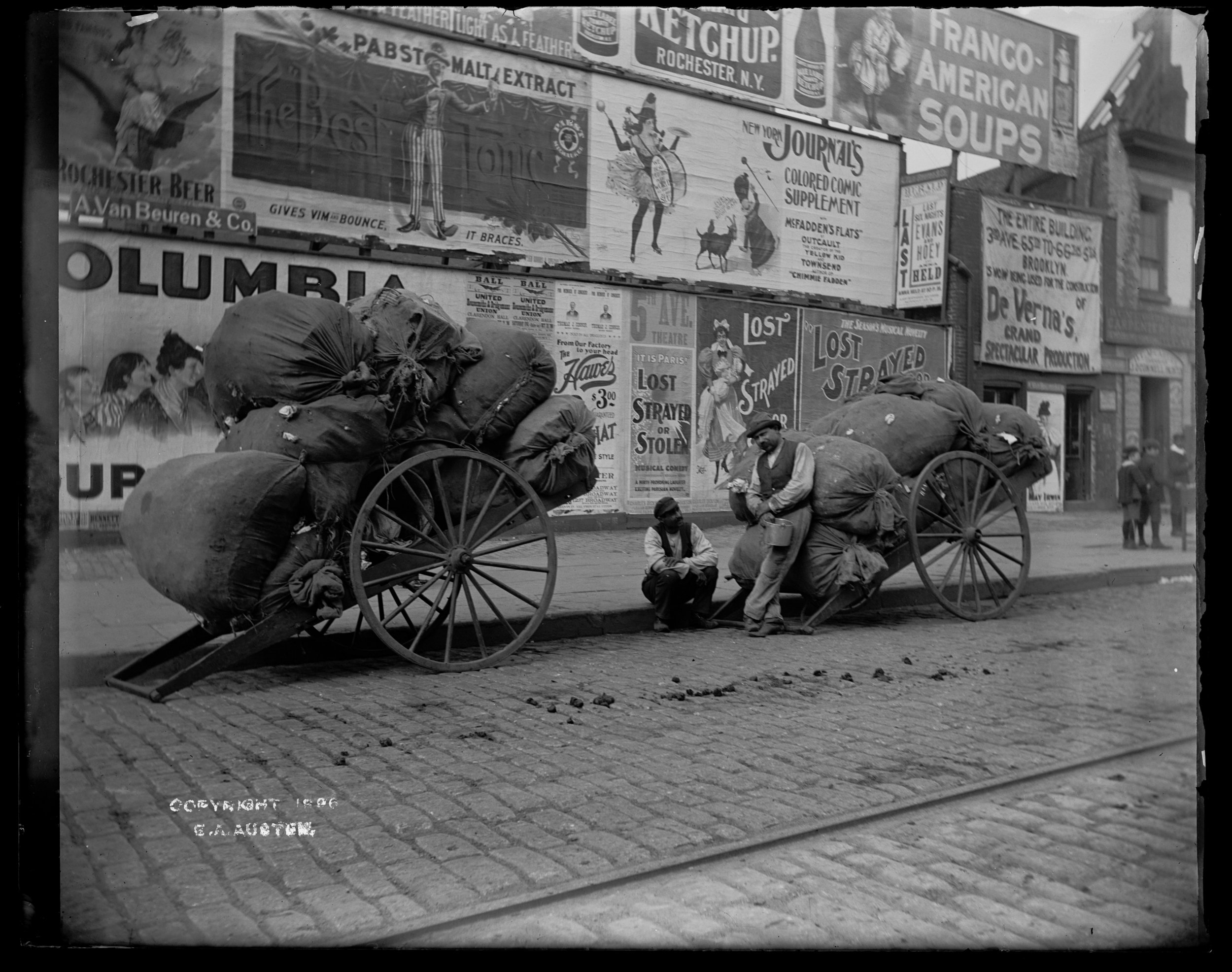 “Rag pickers &amp; loaded carts,” 23rd Street and Third Avenue, Manhattan, October 30, 1896