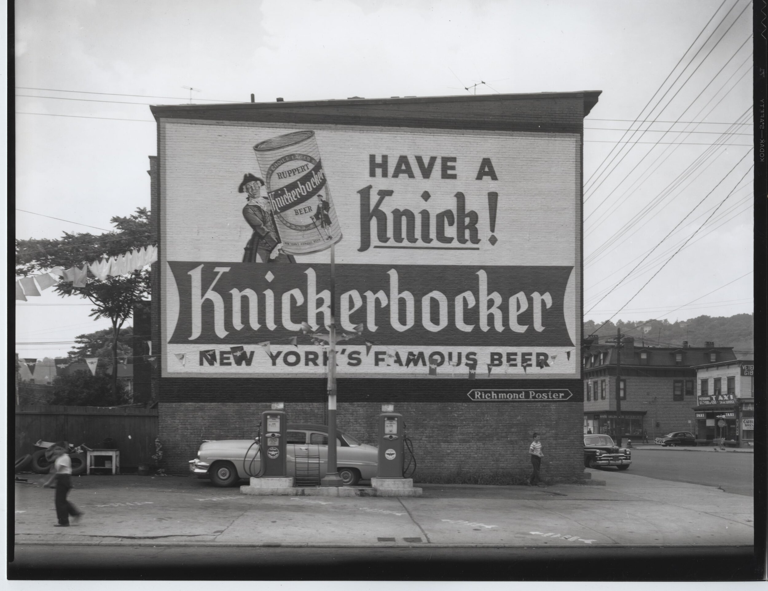 Billboard for Knickerbocker Beer, photo by Herbert A. Flamm, July 18, 1957. (Copy)