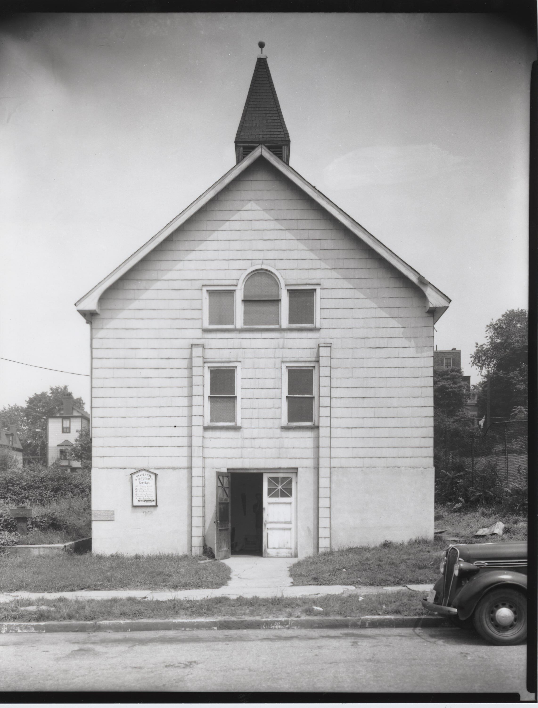 Stapleton Union American Methodist Episcopal Church, photo by Herbert A. Flamm, July 20, 1950. (Copy)