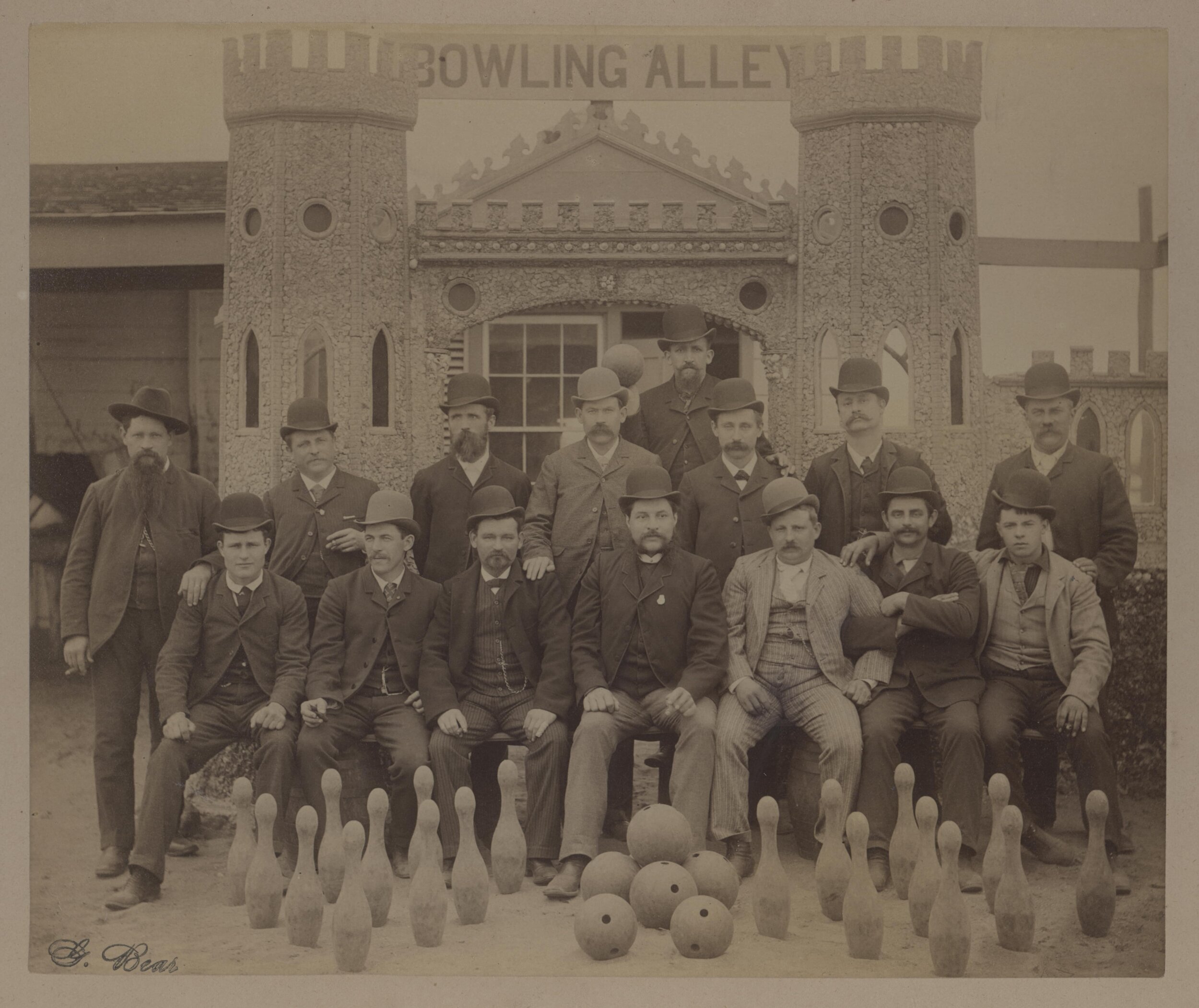 Bowling club group portrait, photo by George Bear, ca. 1885-1895 (Copy)