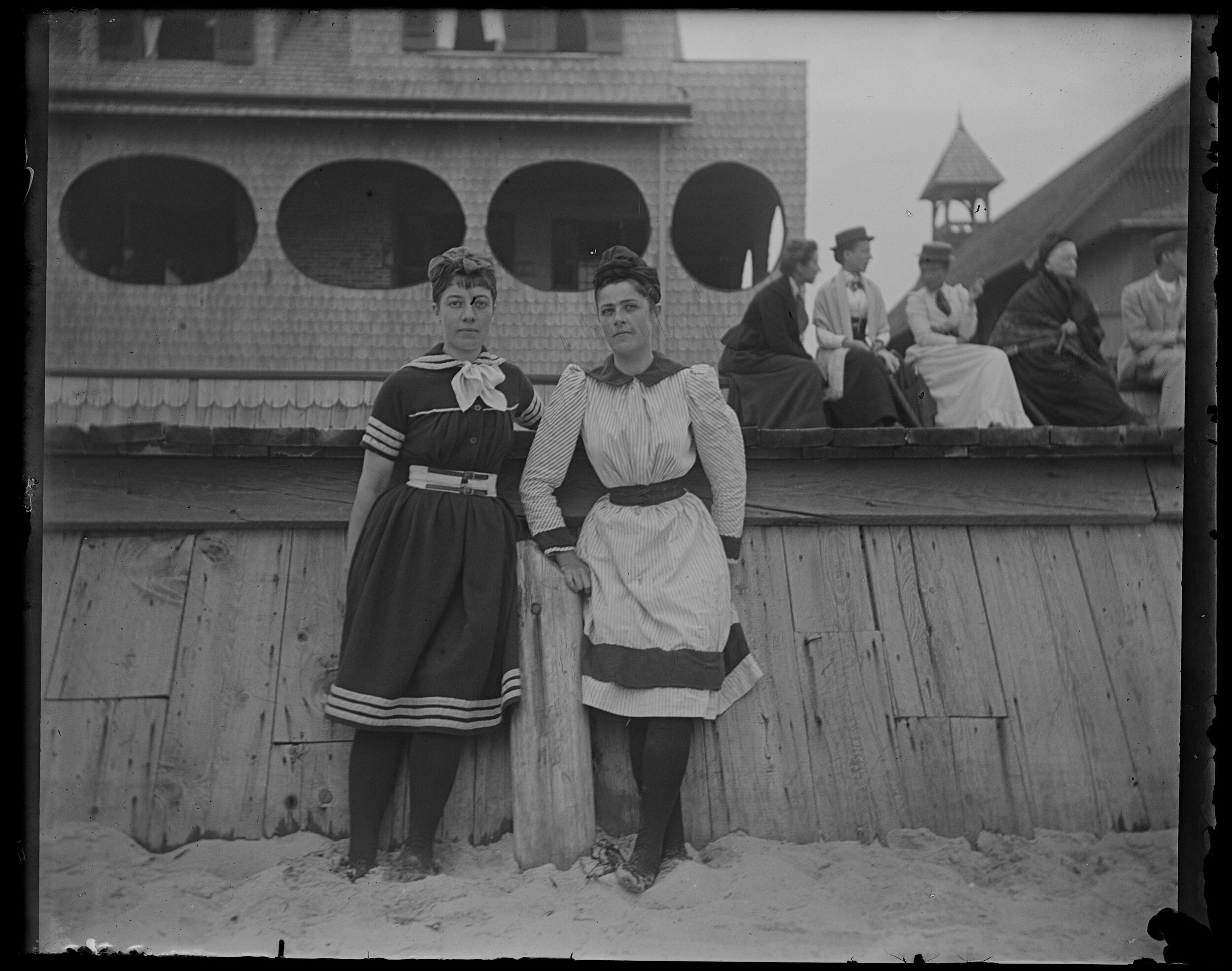  Alice Austen (left) and Annie Collins (right) on the beach at Bay Head, New Jersey. Photo by Alice Austen, August 25, 1891.  