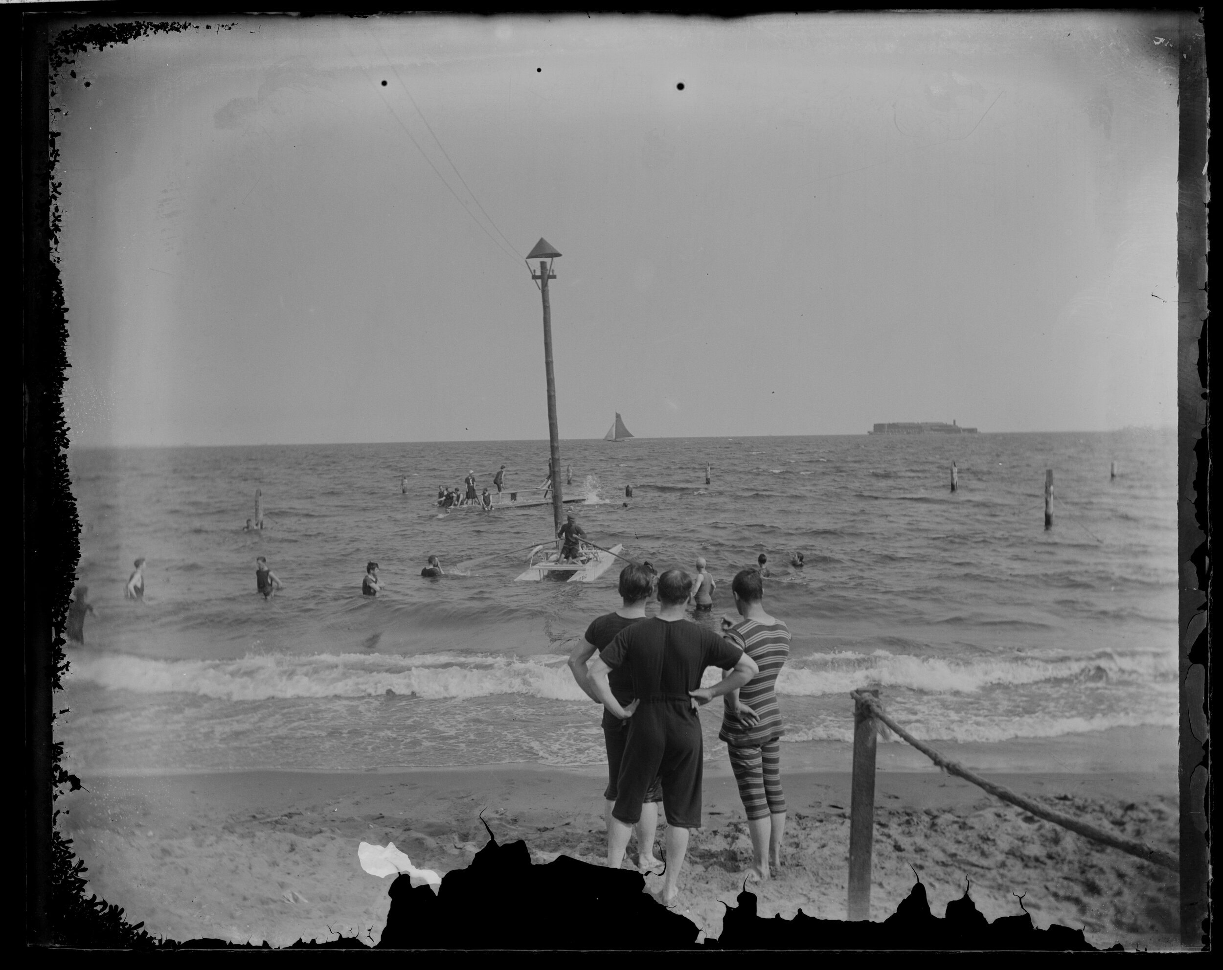  Bathers at South Beach, Staten Island. Photo by Alice Austen, ca. 1885-1895. 