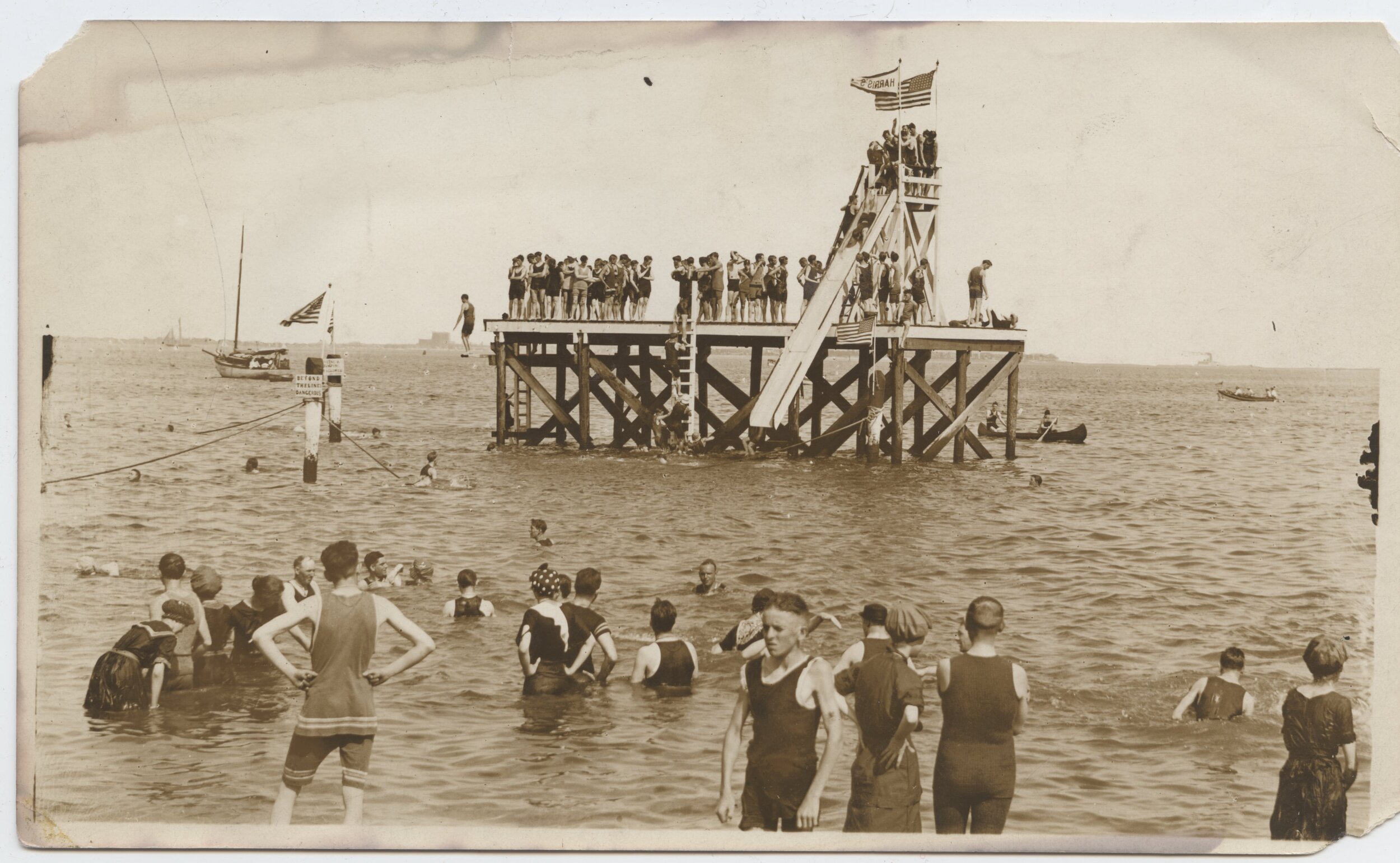  Water slide at South Beach, Staten Island, ca. 1905-1915. 