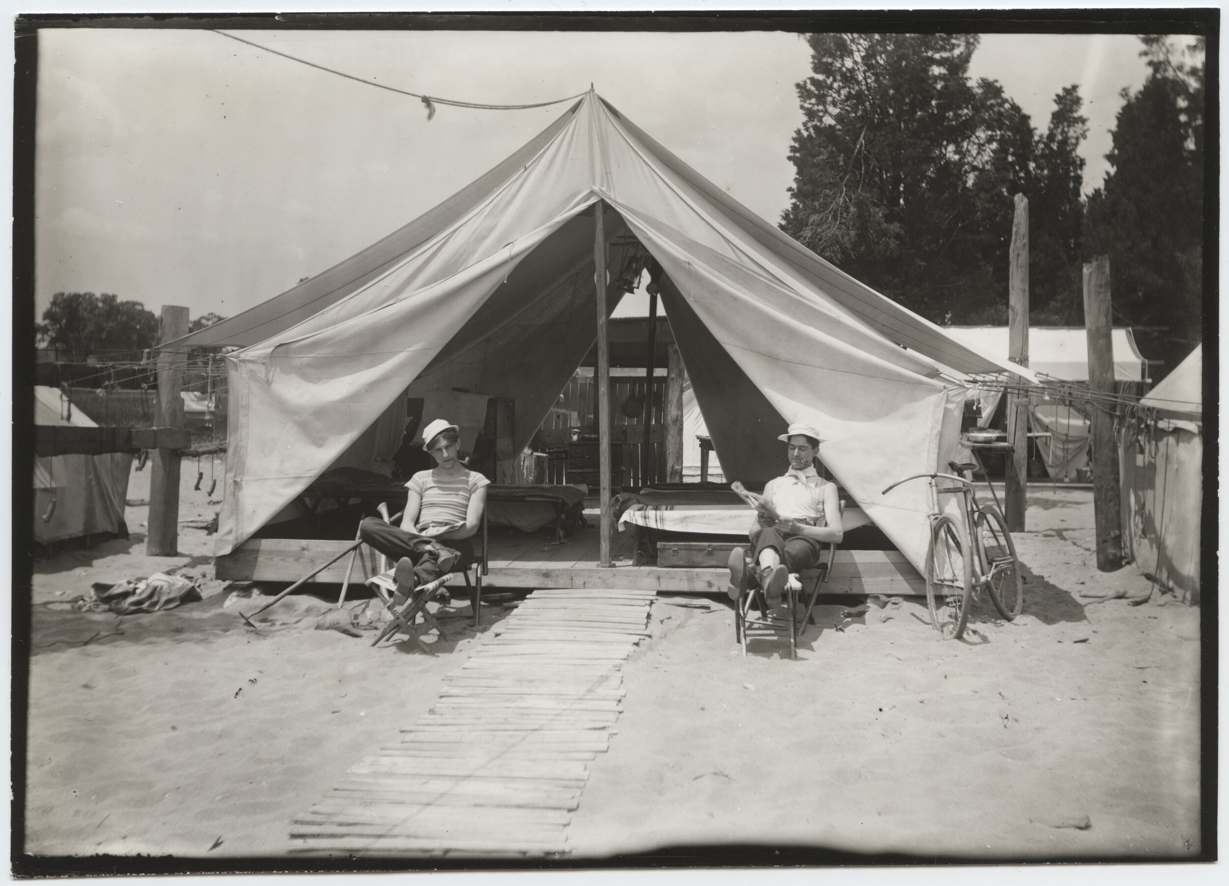  Camp at Cedar Grove Beach, New Dorp, Staten Island. Photo by Coleman Benedict, ca. 1900-1910. 