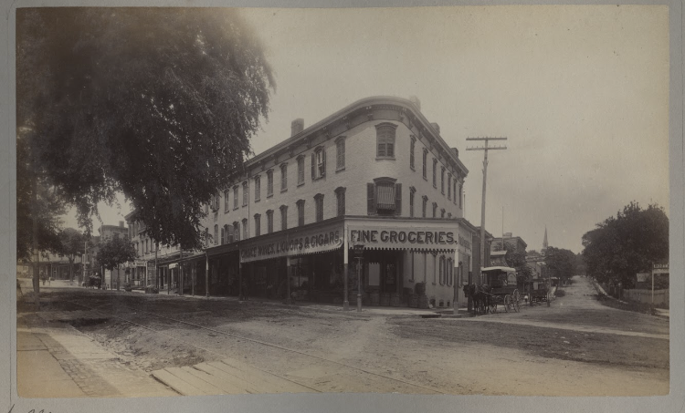  Richmond Turnpike and Tompkins Avenue (now Victory Boulevard and St. Mark’s Place), Tompkinsville, ca. 1886.