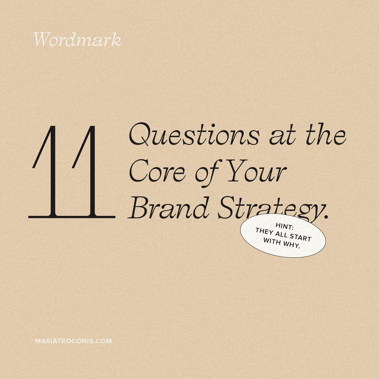 A few minutes ago I sent out November's newsletter via Wordmark (link in bio). This month I share some of the questions that help you define your why, because as you are able to articulate your why, the same goes with your brand strategy&mdash;they a