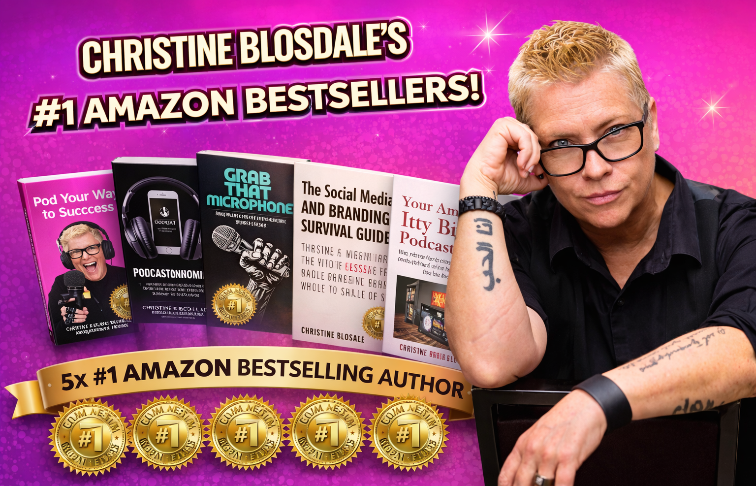 "A collection of #1 bestselling books on podcasting, branding, and social media by Christine Blosdale, The Expert Authority Coach."